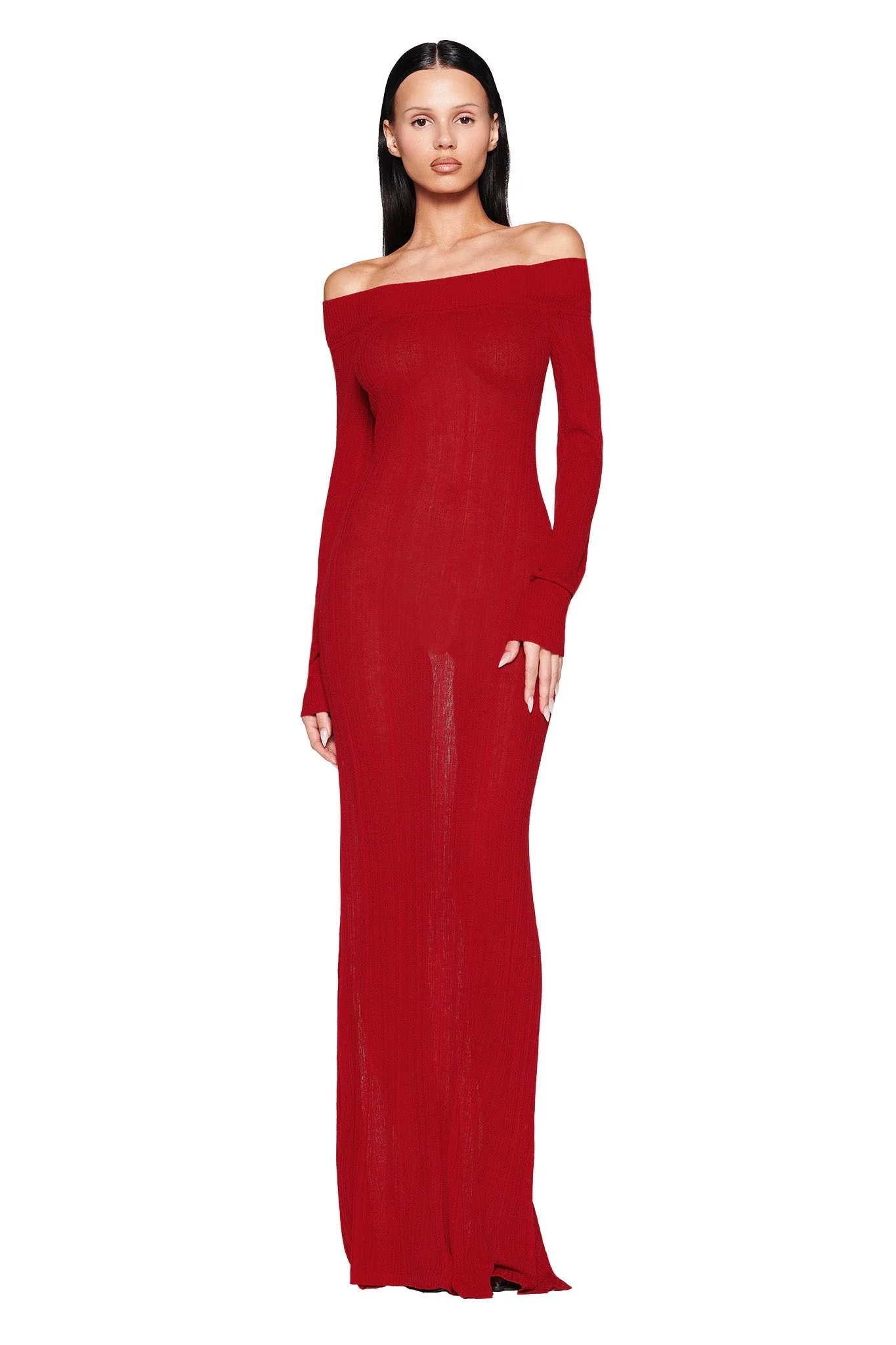 ANASTASIA MAXI DRESS - RED : BURGUNDY - Image 2