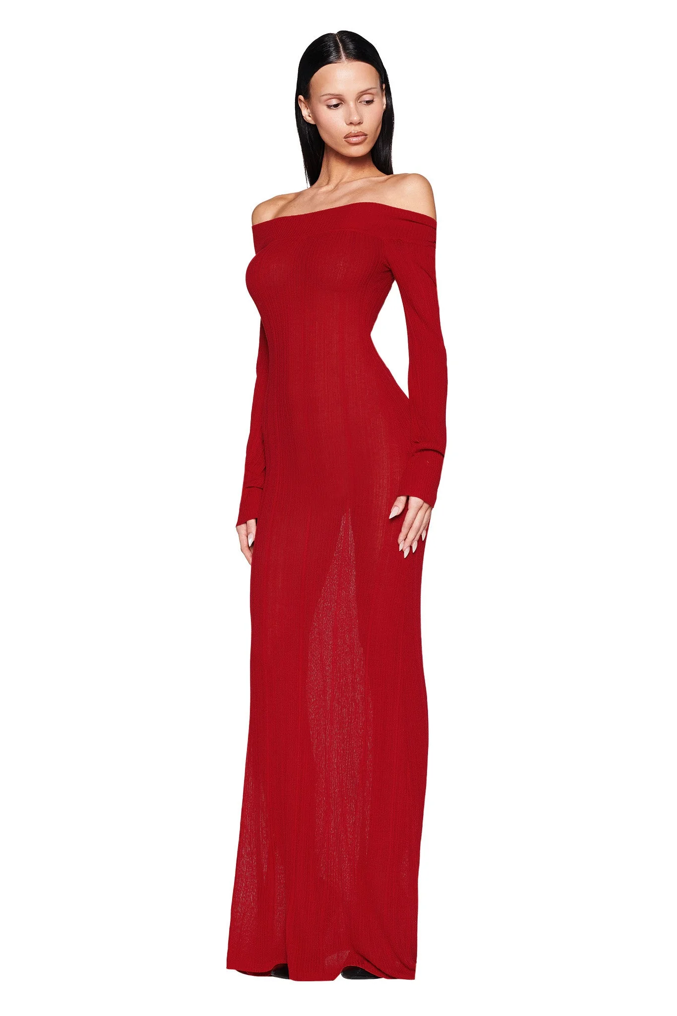 ANASTASIA MAXI DRESS - RED : BURGUNDY - Image 3