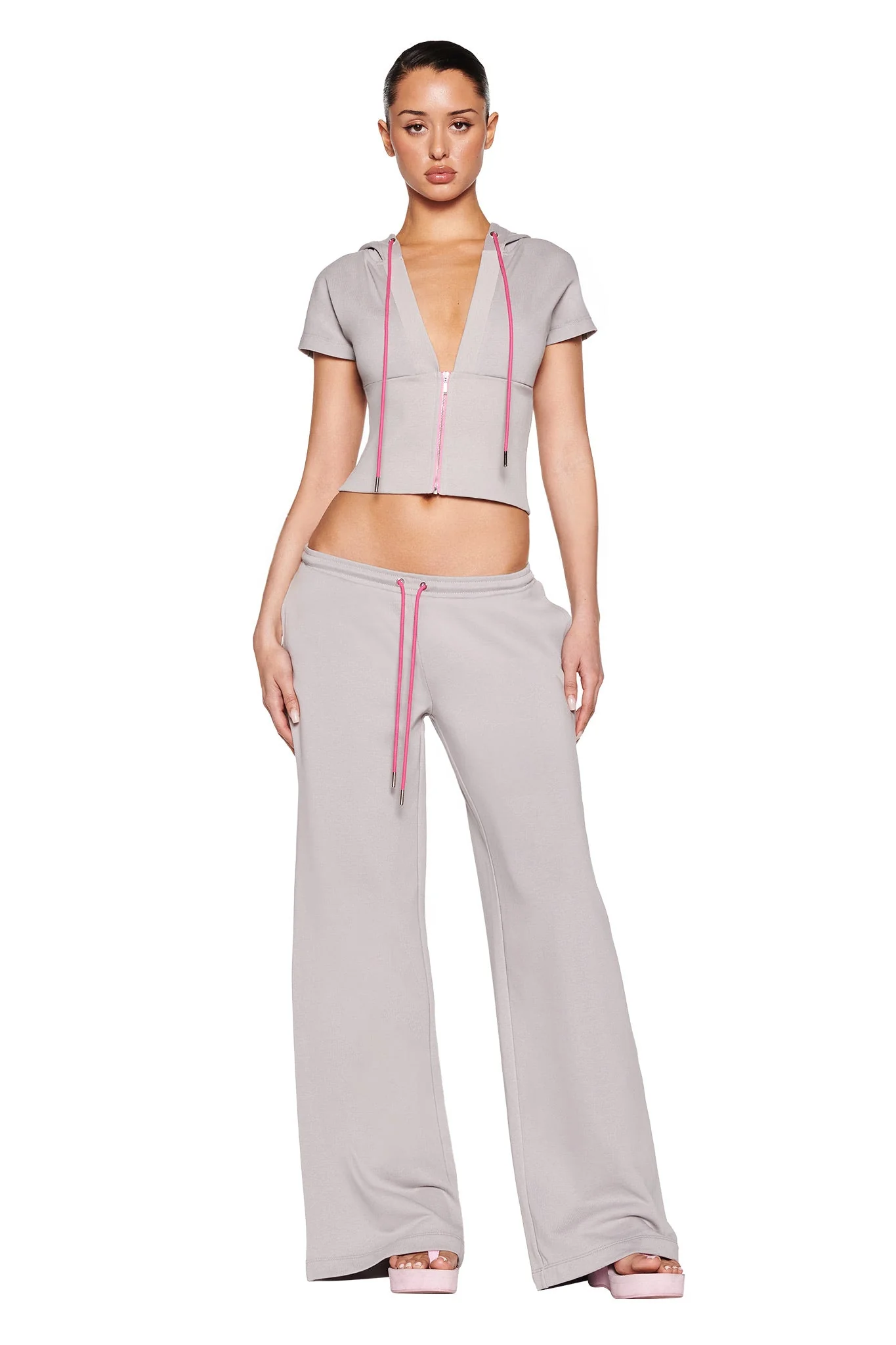 ARLO TRACK PANT - GREY : PINK - Image 3