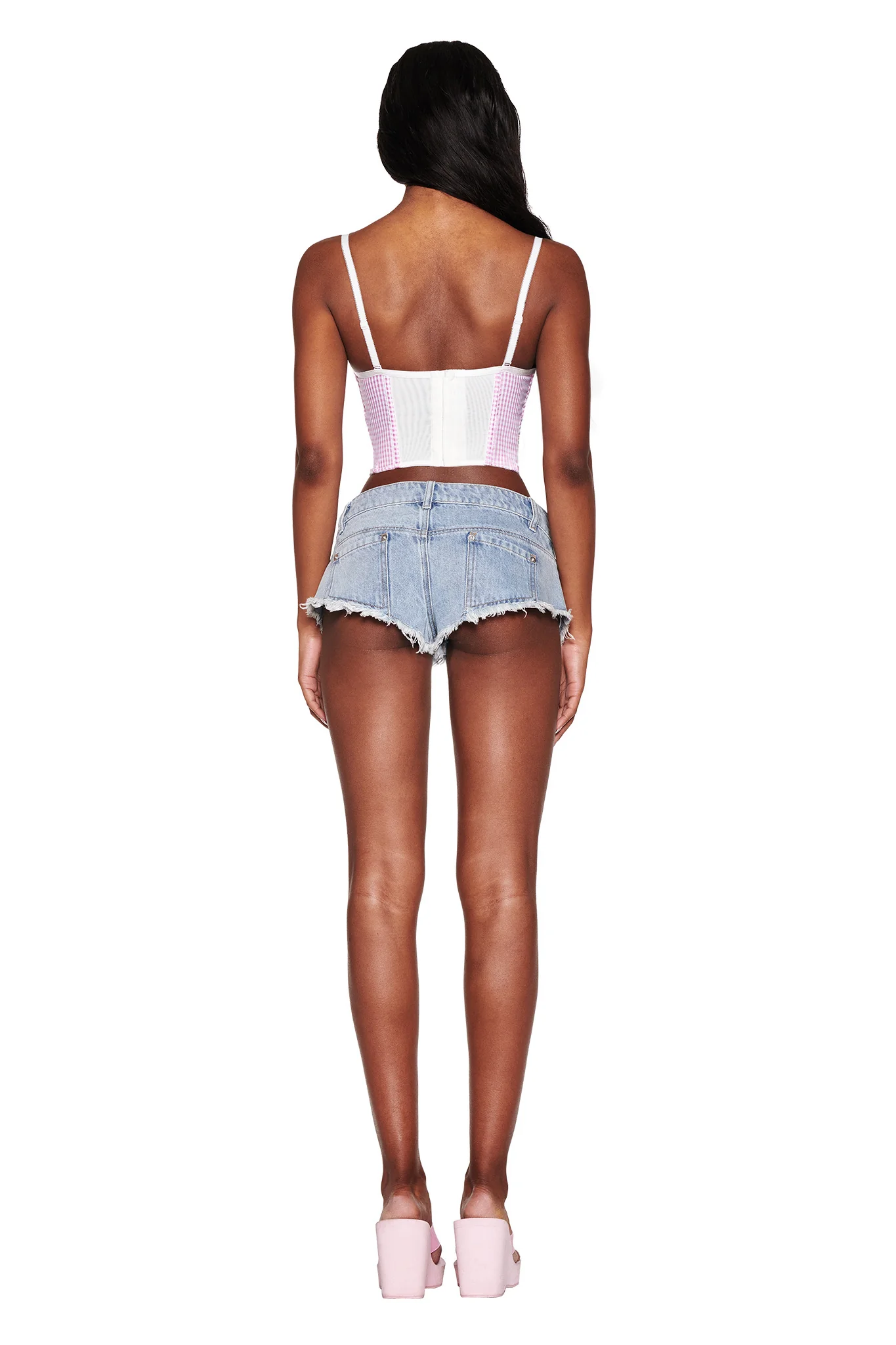 AURA DENIM SHORT - BLUE : LIGHT BLUE WASH - Image 5