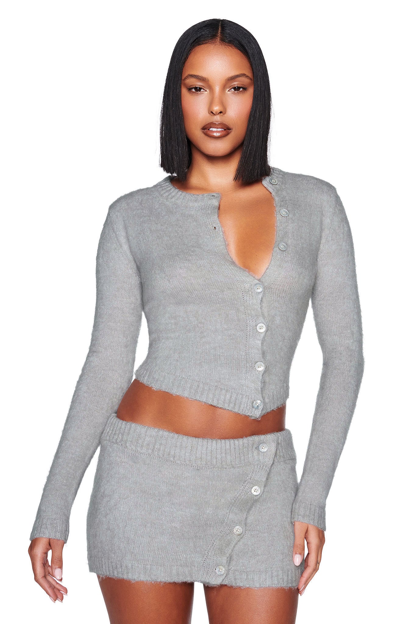 BEATRIZ MINI SKIRT - GREY : MARLE - Image 5