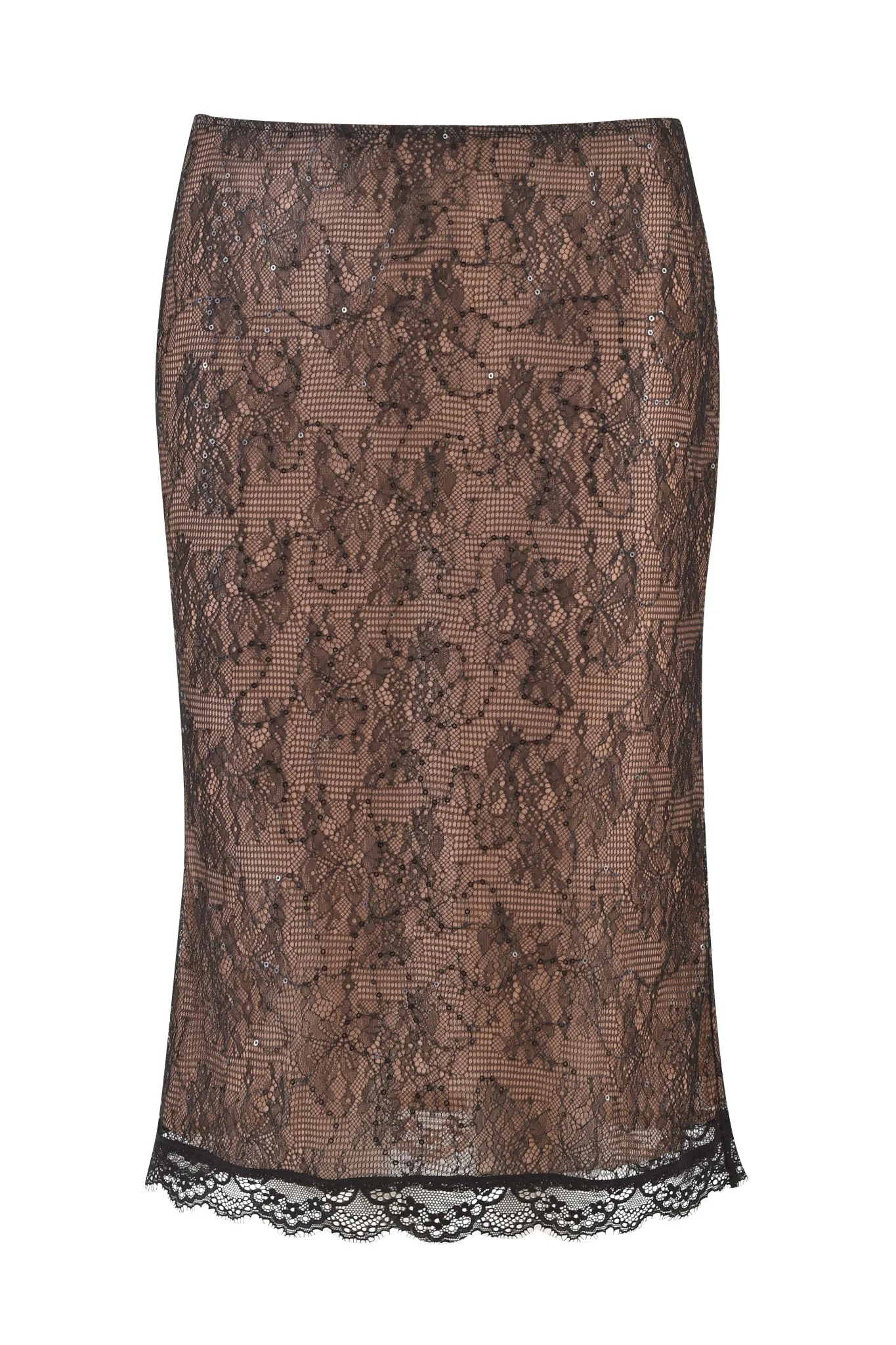 BIJOU MIDI SKIRT - BLACK : LACE - Image 6
