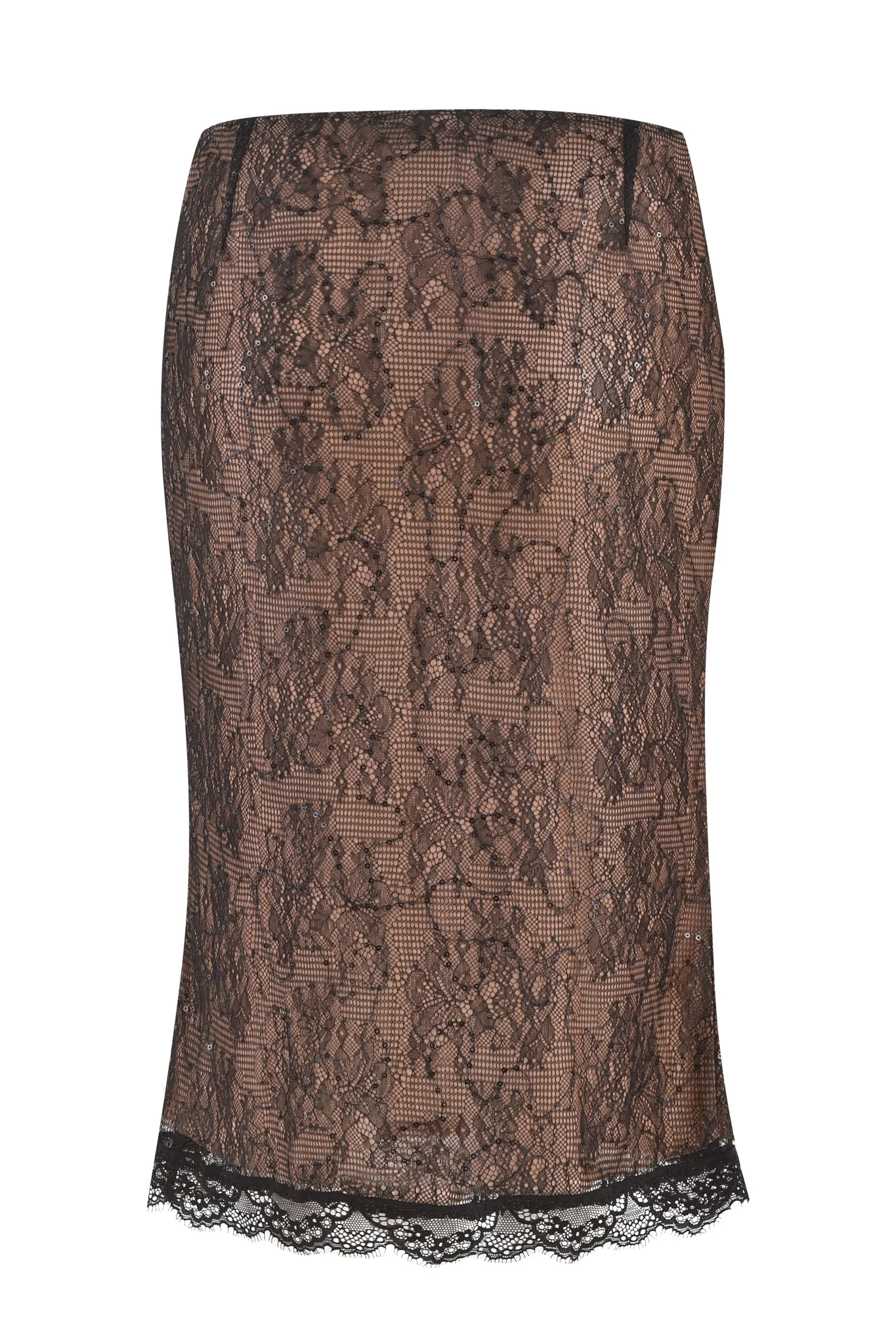 BIJOU MIDI SKIRT - BLACK : LACE - Image 8