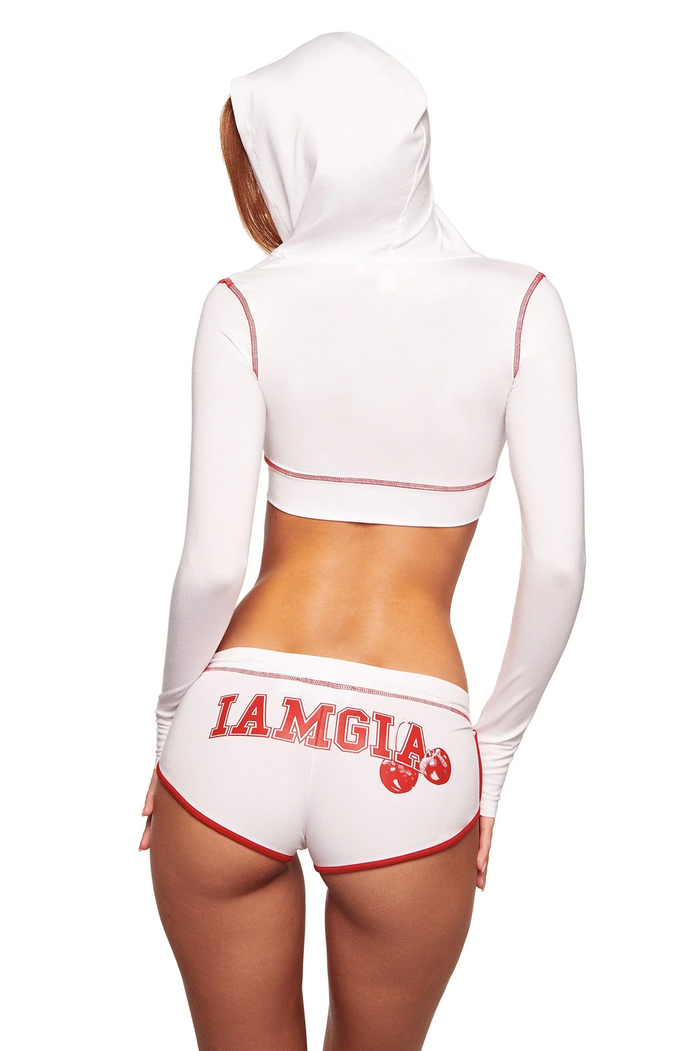 BLARE CROPPED HOODIE - WHITE - Image 5