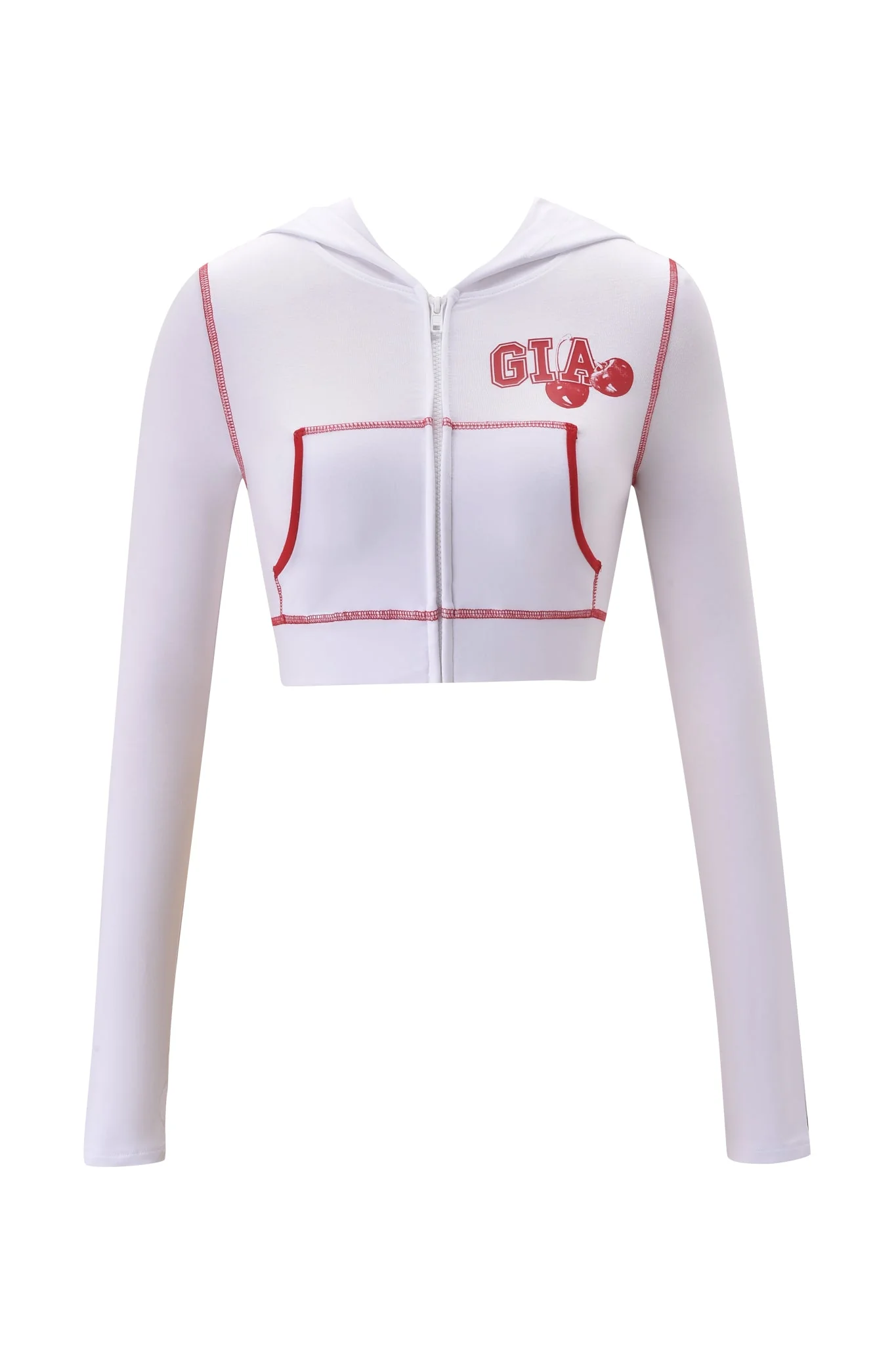BLARE CROPPED HOODIE - WHITE - Image 8