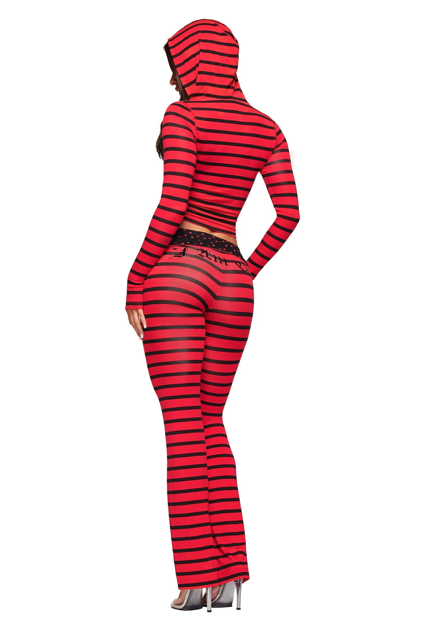 BLARE FOLDOVER TRACKPANT - RED AND BLACK STRIPE - Image 3