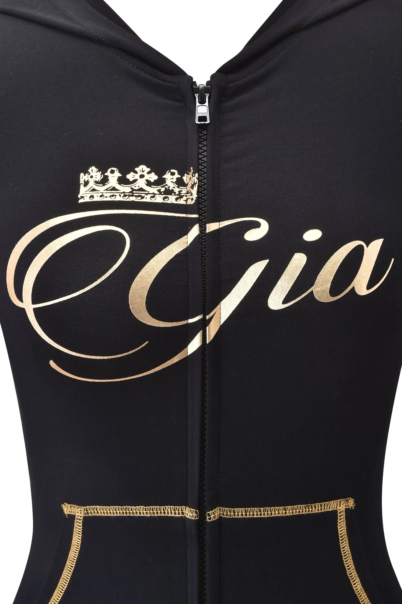 BLARE FORM MULTI POCKET HOODIE - BLACK AND GOLD - Image 7
