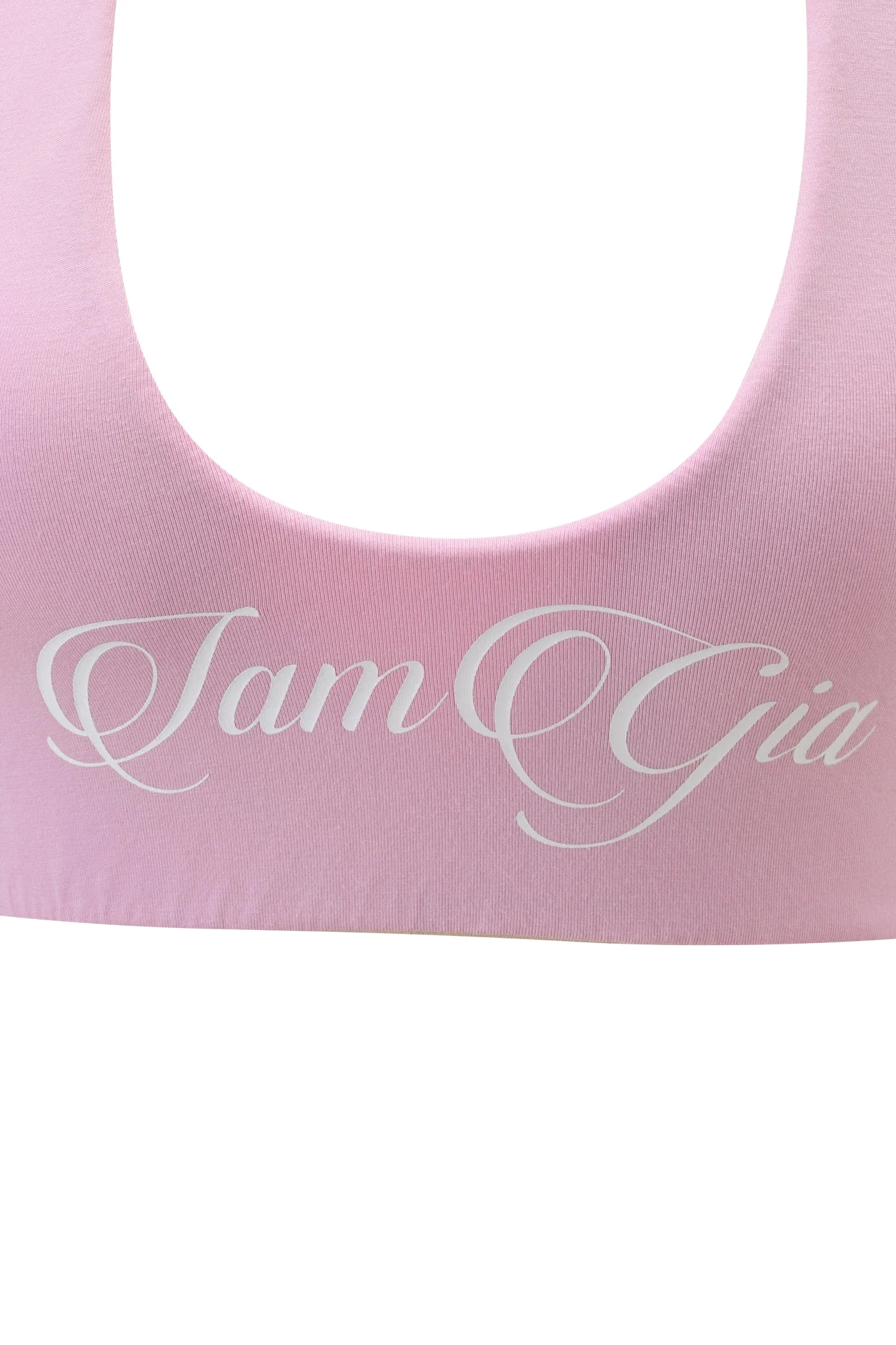 BLARE HALTER CROP TOP - BABY PINK AND WHITE - Image 7