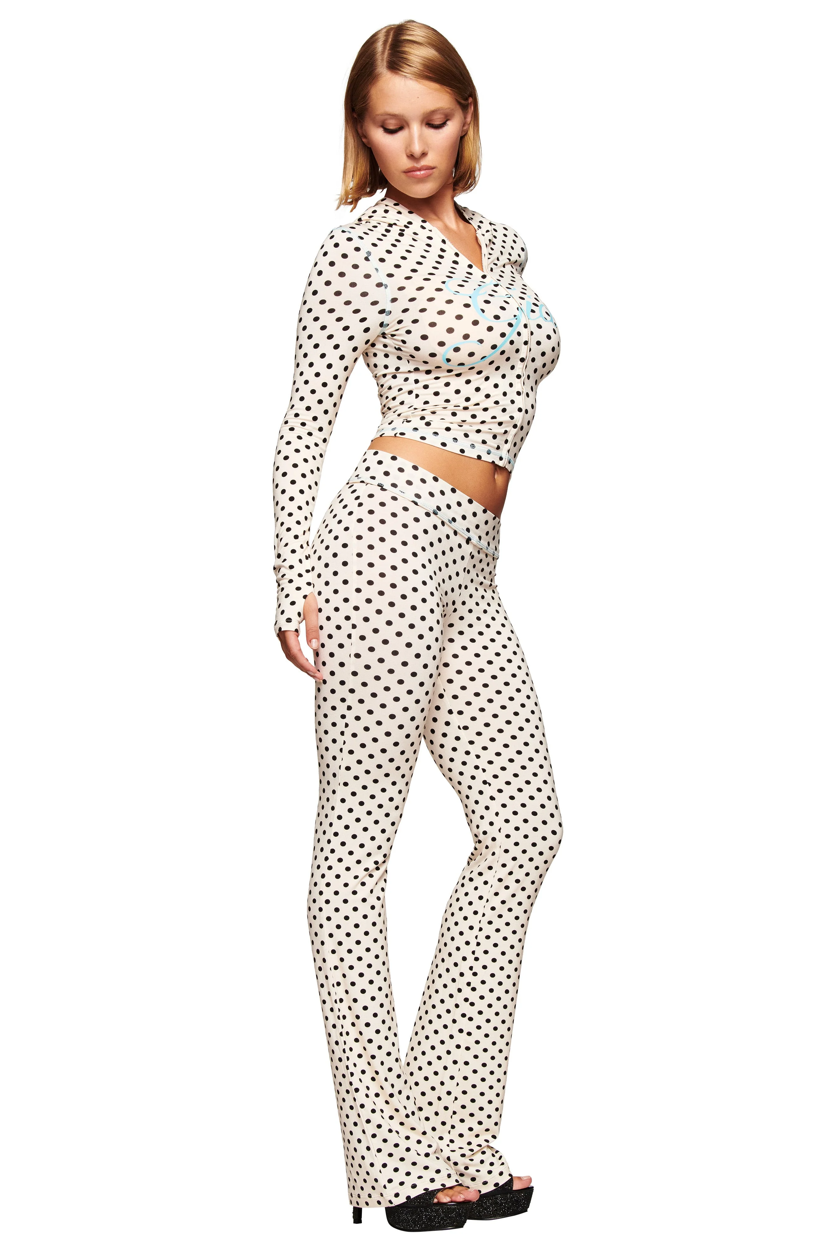 BLARE HOODIE - CREAM POLKA DOT - Image 3
