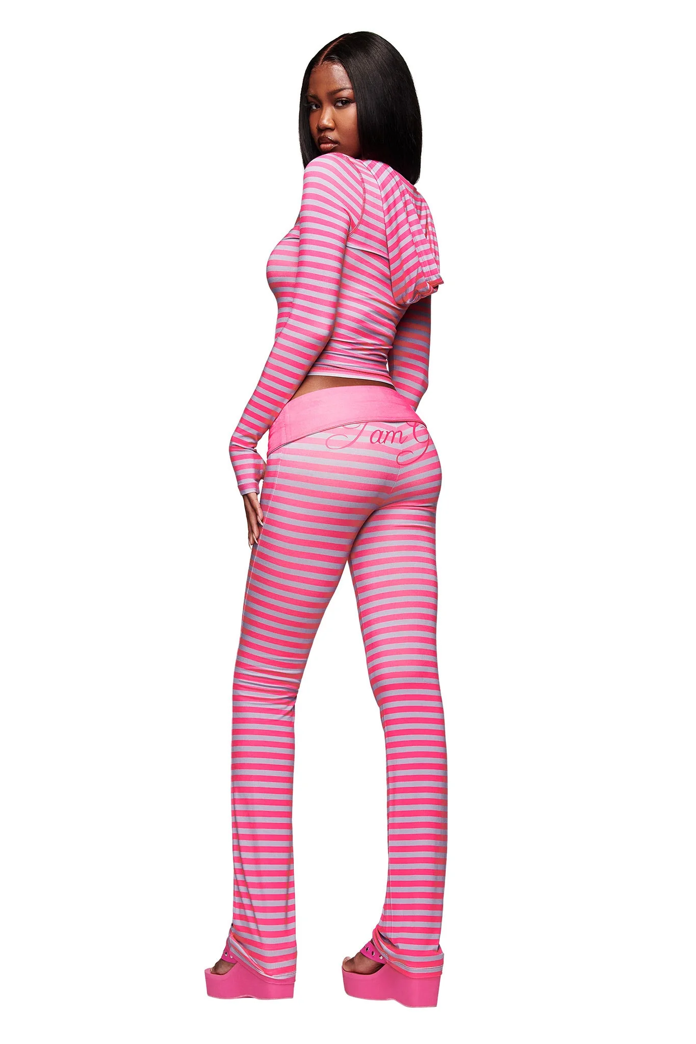 BLARE HOODIE - HOT PINK STRIPE - Image 5