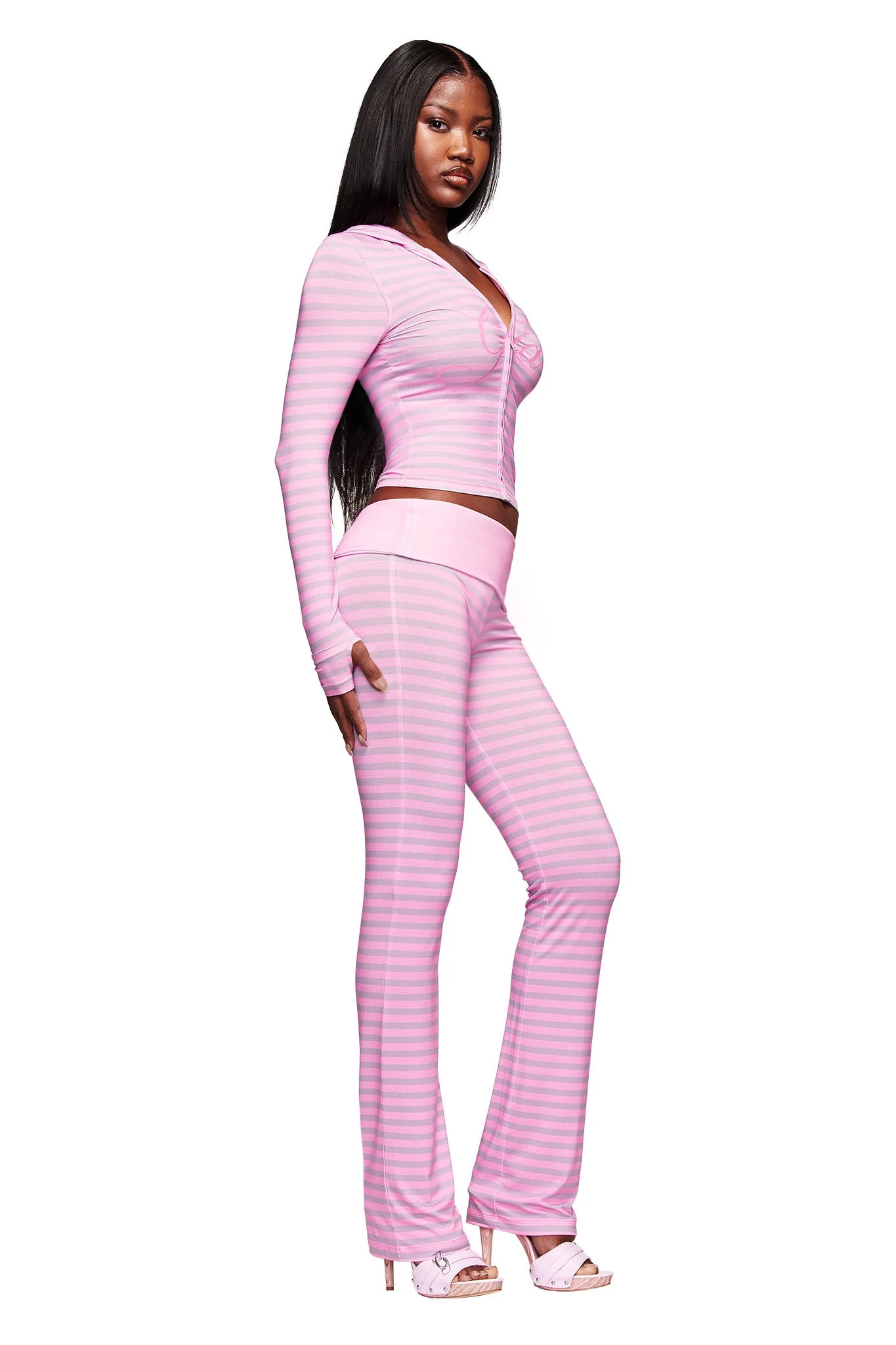 BLARE HOODIE - LIGHT PINK STRIPE - Image 3