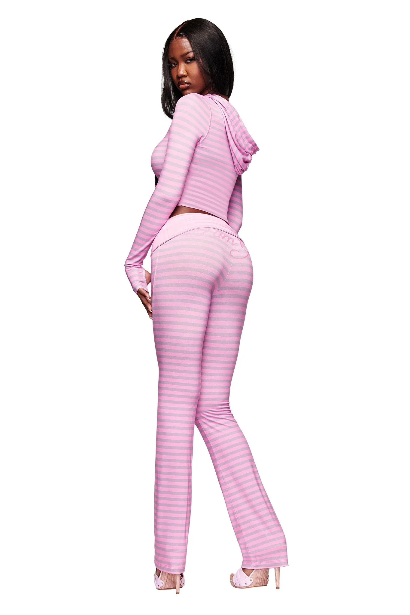 BLARE HOODIE - LIGHT PINK STRIPE - Image 4