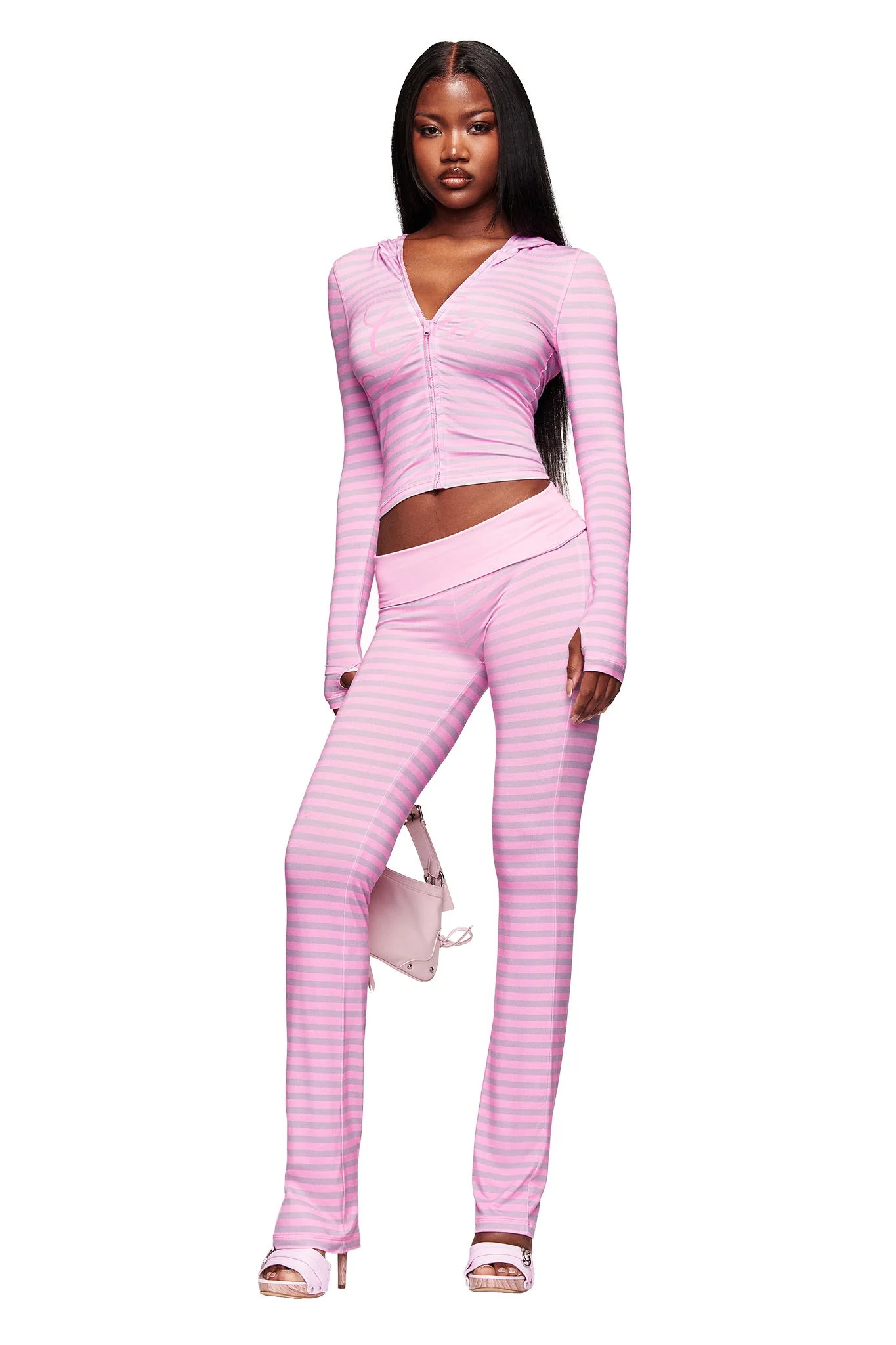 BLARE HOODIE - LIGHT PINK STRIPE - Image 5
