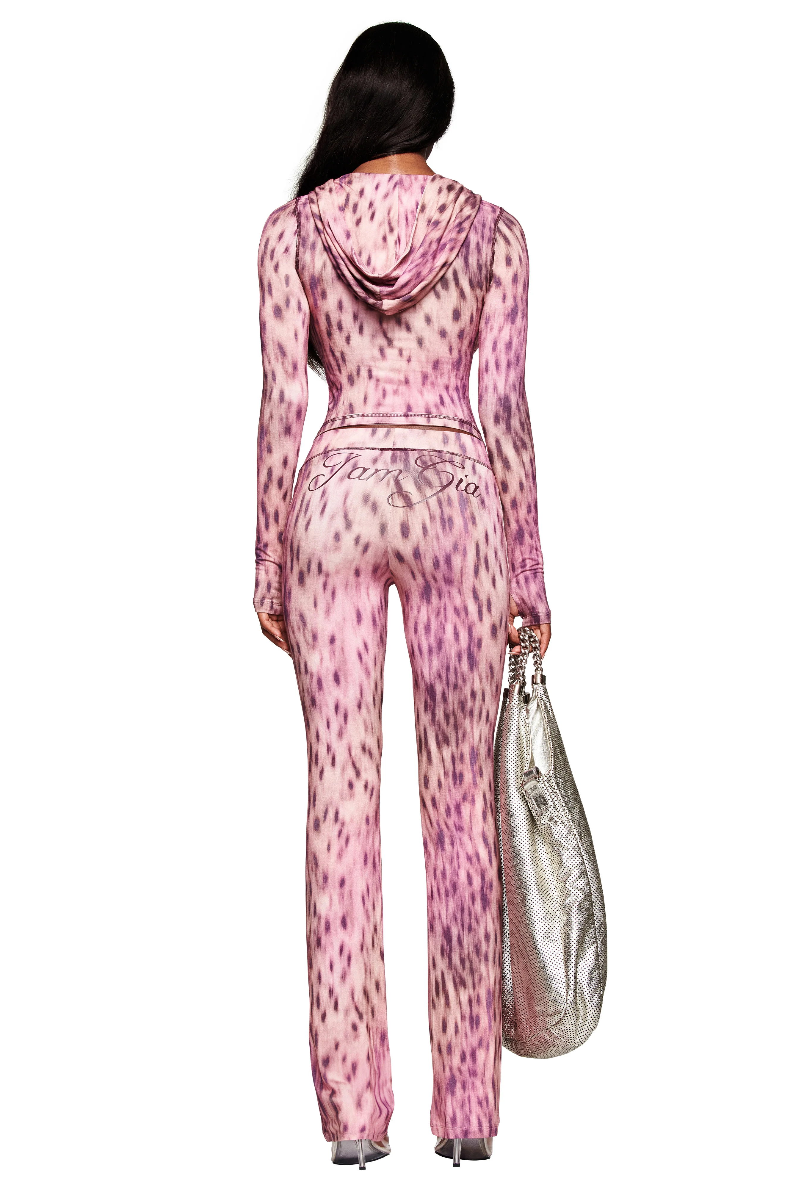 BLARE HOODIE - PINK BLURRED CHEETAH - Image 5