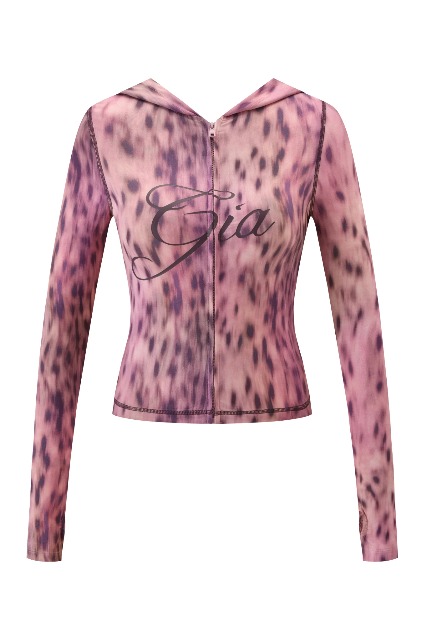 BLARE HOODIE - PINK BLURRED CHEETAH - Image 8