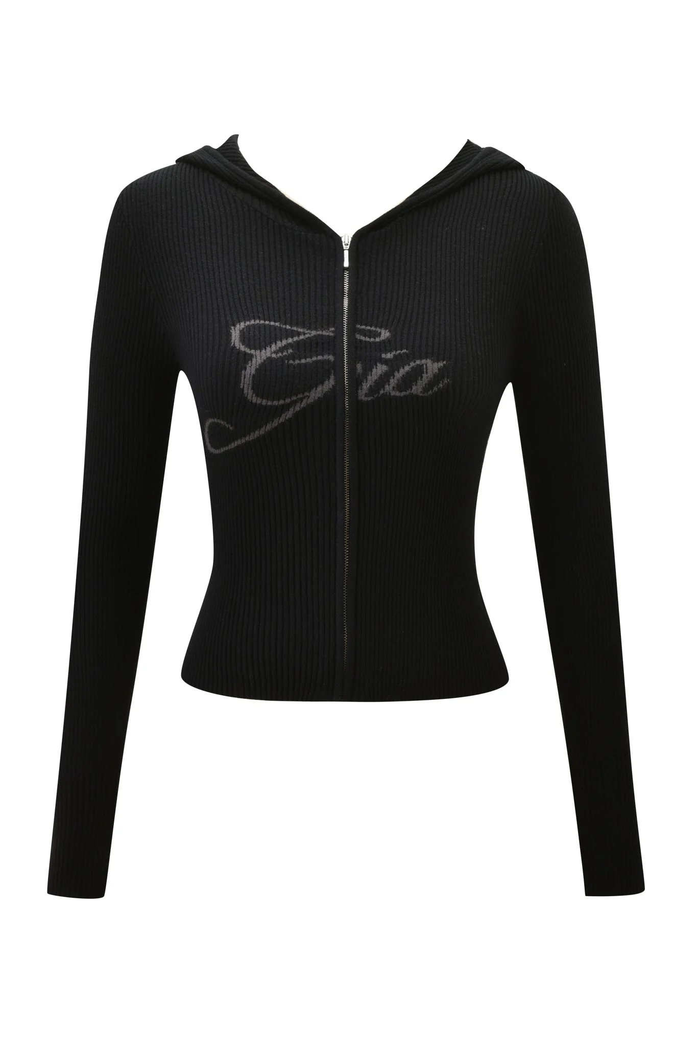 BLARE KNIT HOODIE - BLACK - Image 8