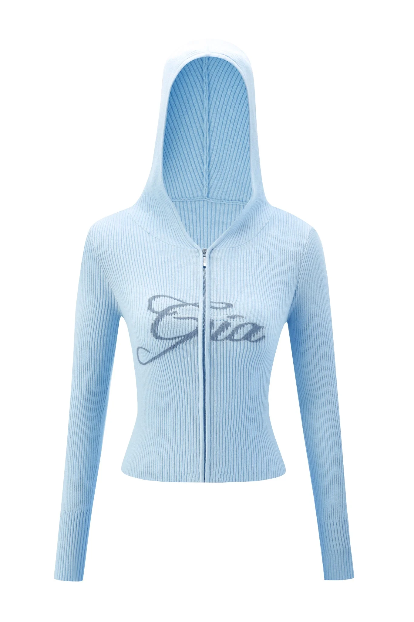 BLARE KNIT HOODIE - BLUE - Image 10