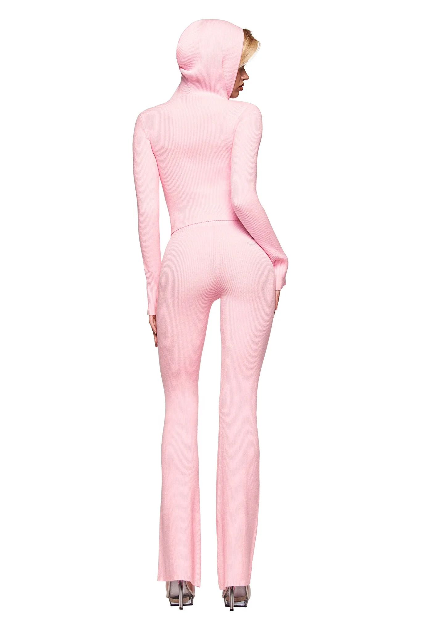 BLARE KNIT HOODIE - PINK - Image 3