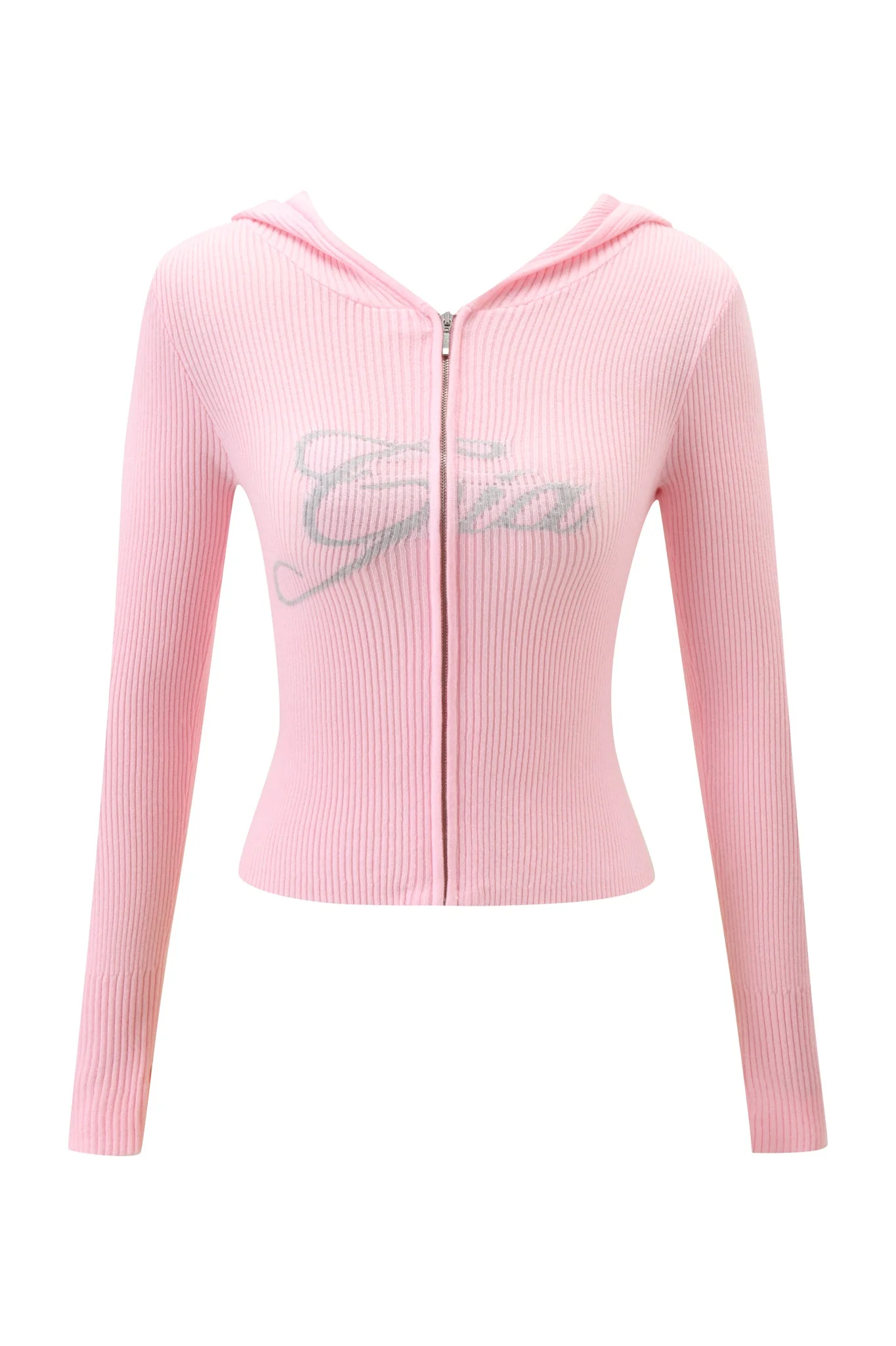 BLARE KNIT HOODIE - PINK - Image 8