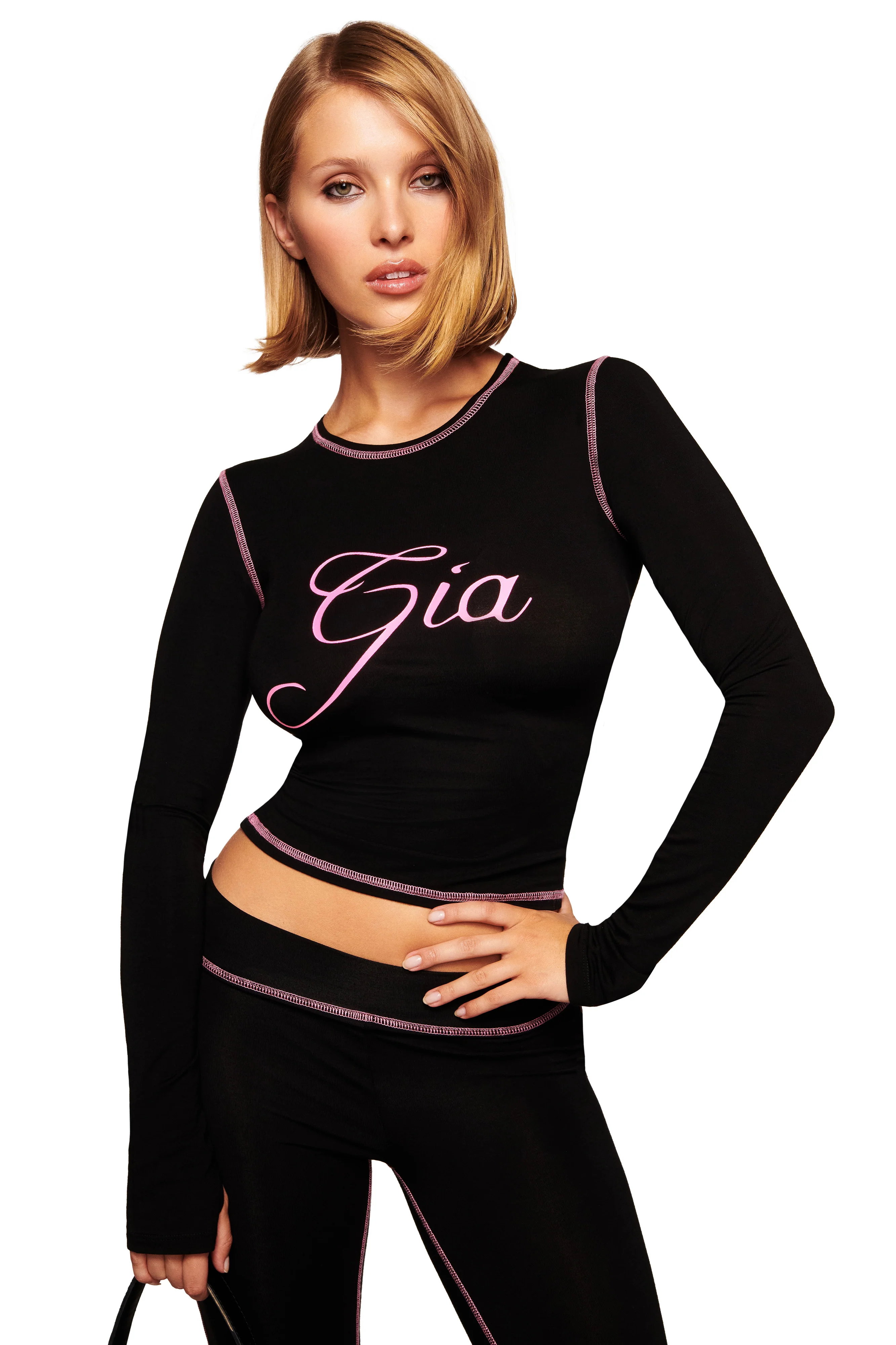 BLARE LONG SLEEVE TOP - BLACK - Image 7