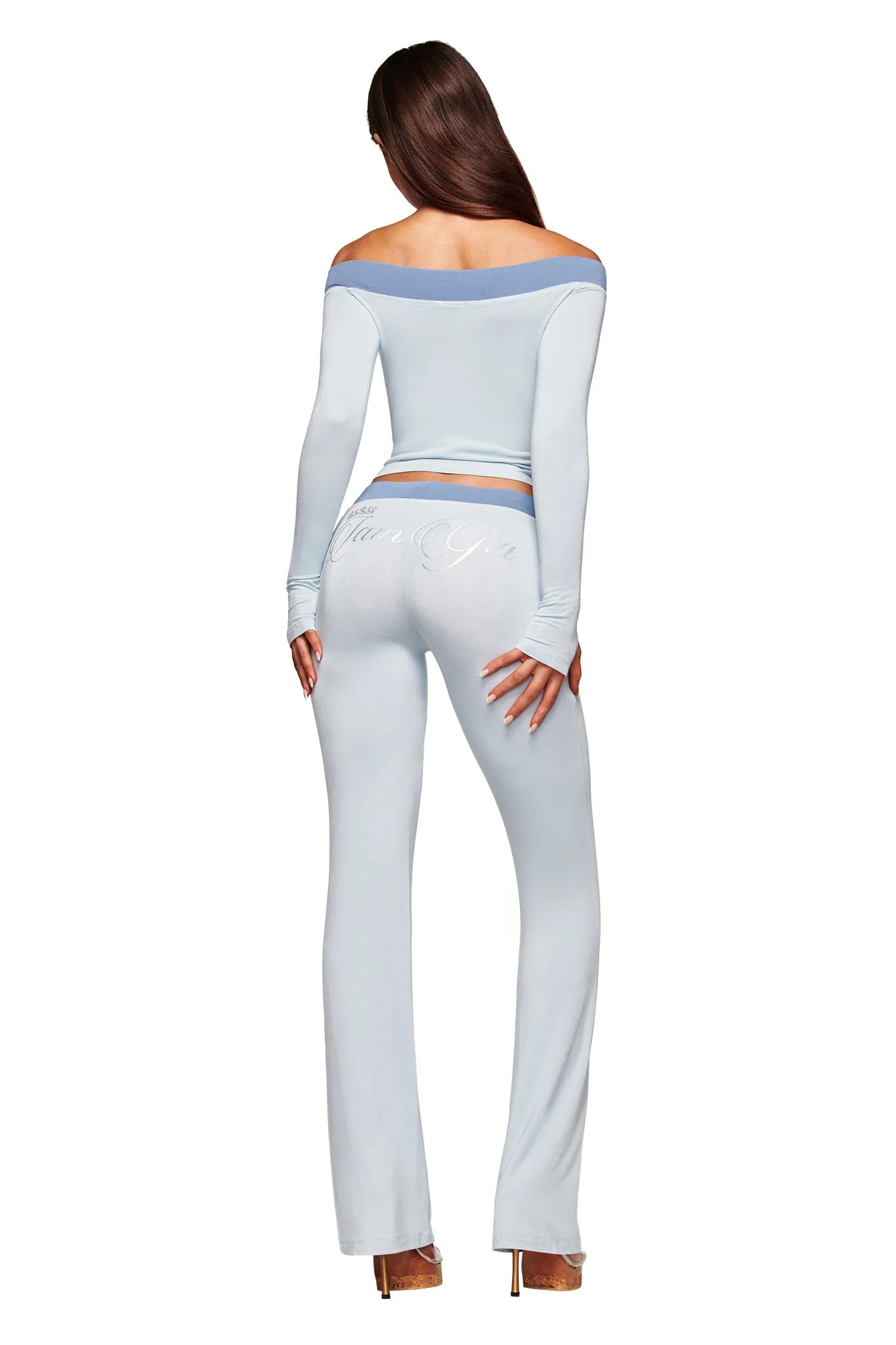 BLARE LOWER RISE TRACKPANT - TWO TONE POWDER BLUE - Image 3