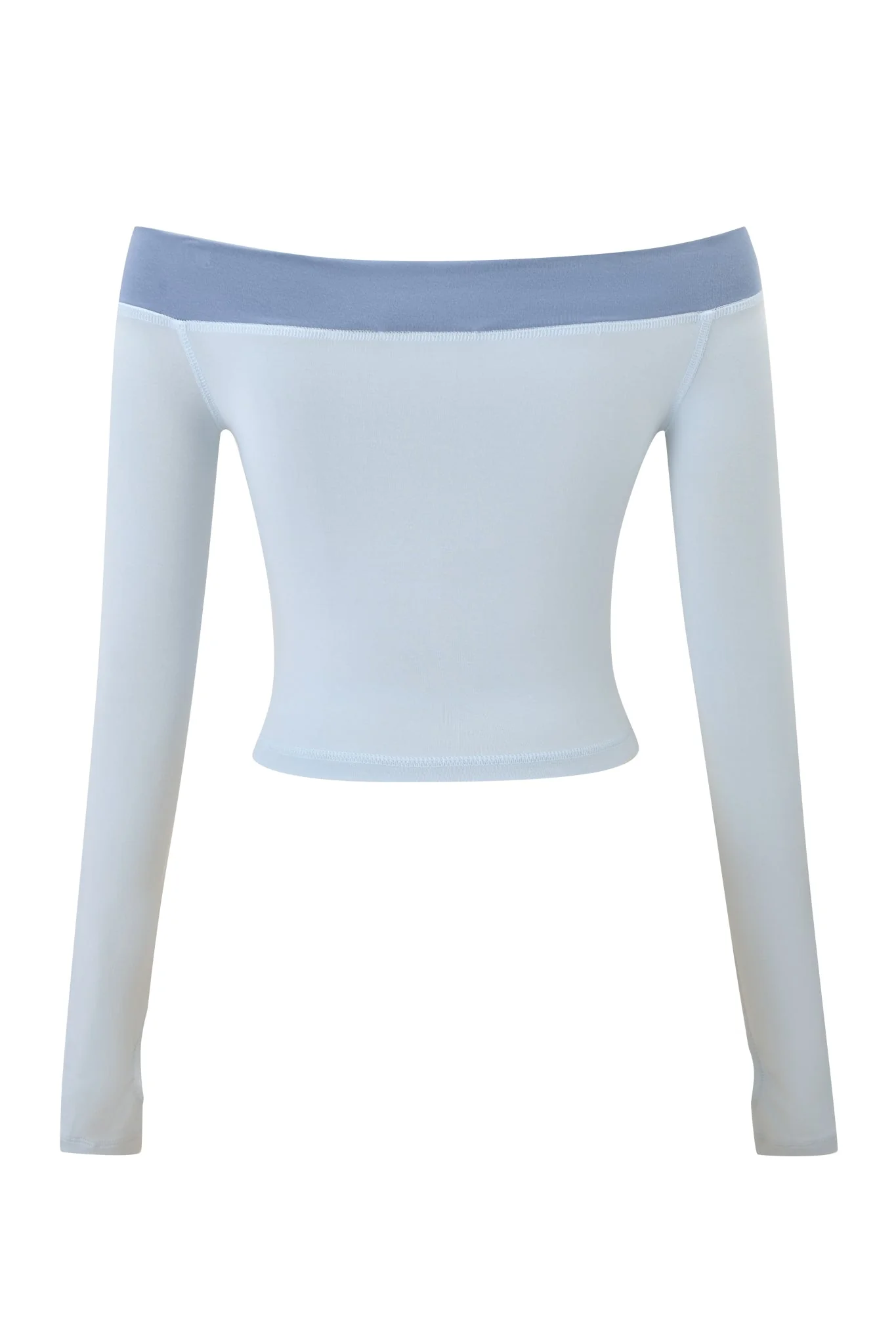 BLARE OFF SHOULDER TOP - TWO TONE POWDER BLUE - Image 8