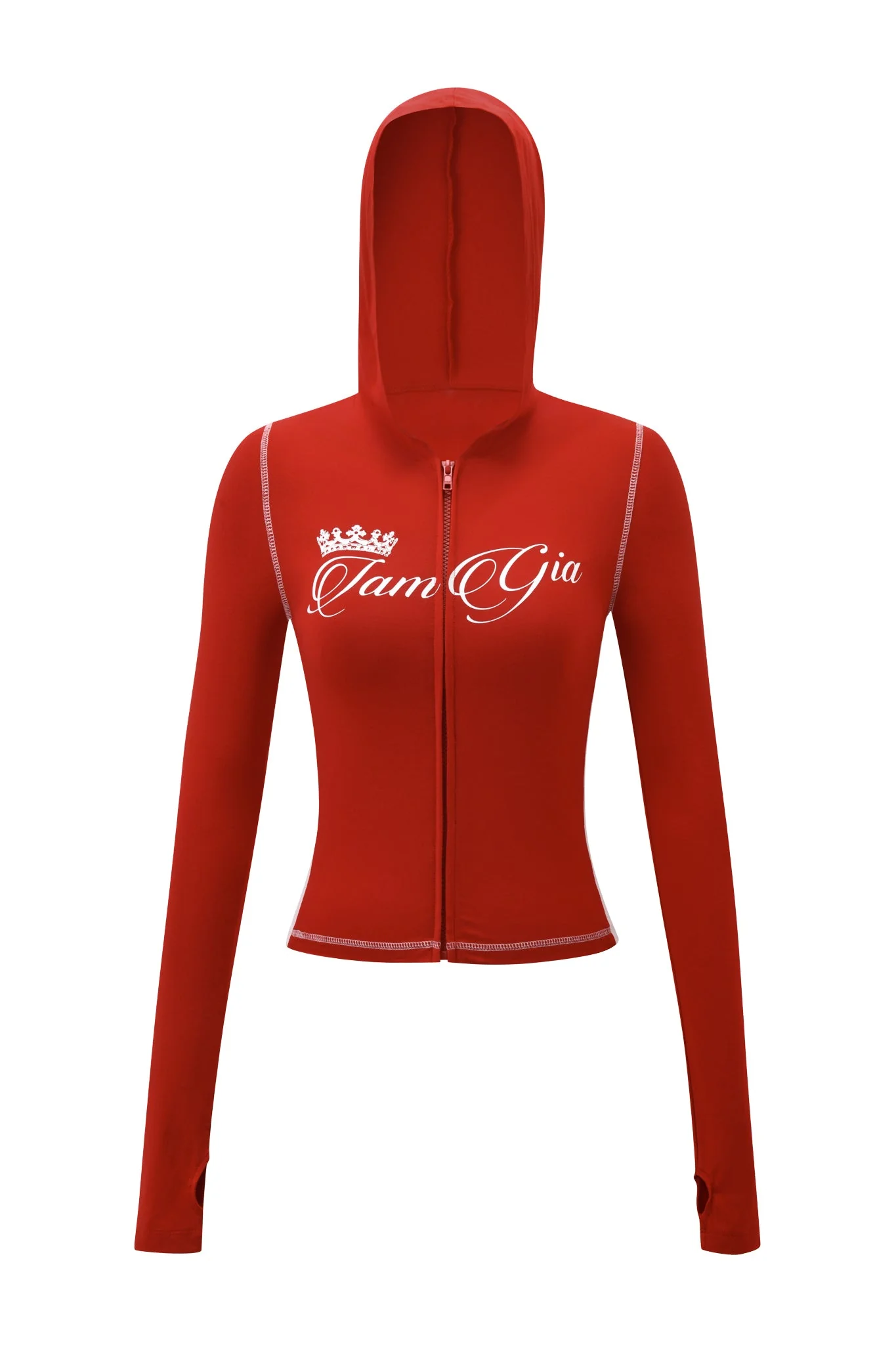 BLARE PANELLED HOODIE - RED - Image 6