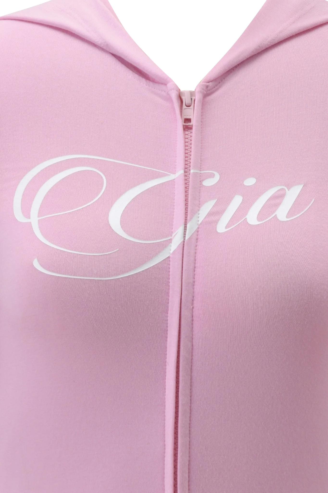 BLARE PIPING HOODIE - BABY PINK AND WHITE - Image 12