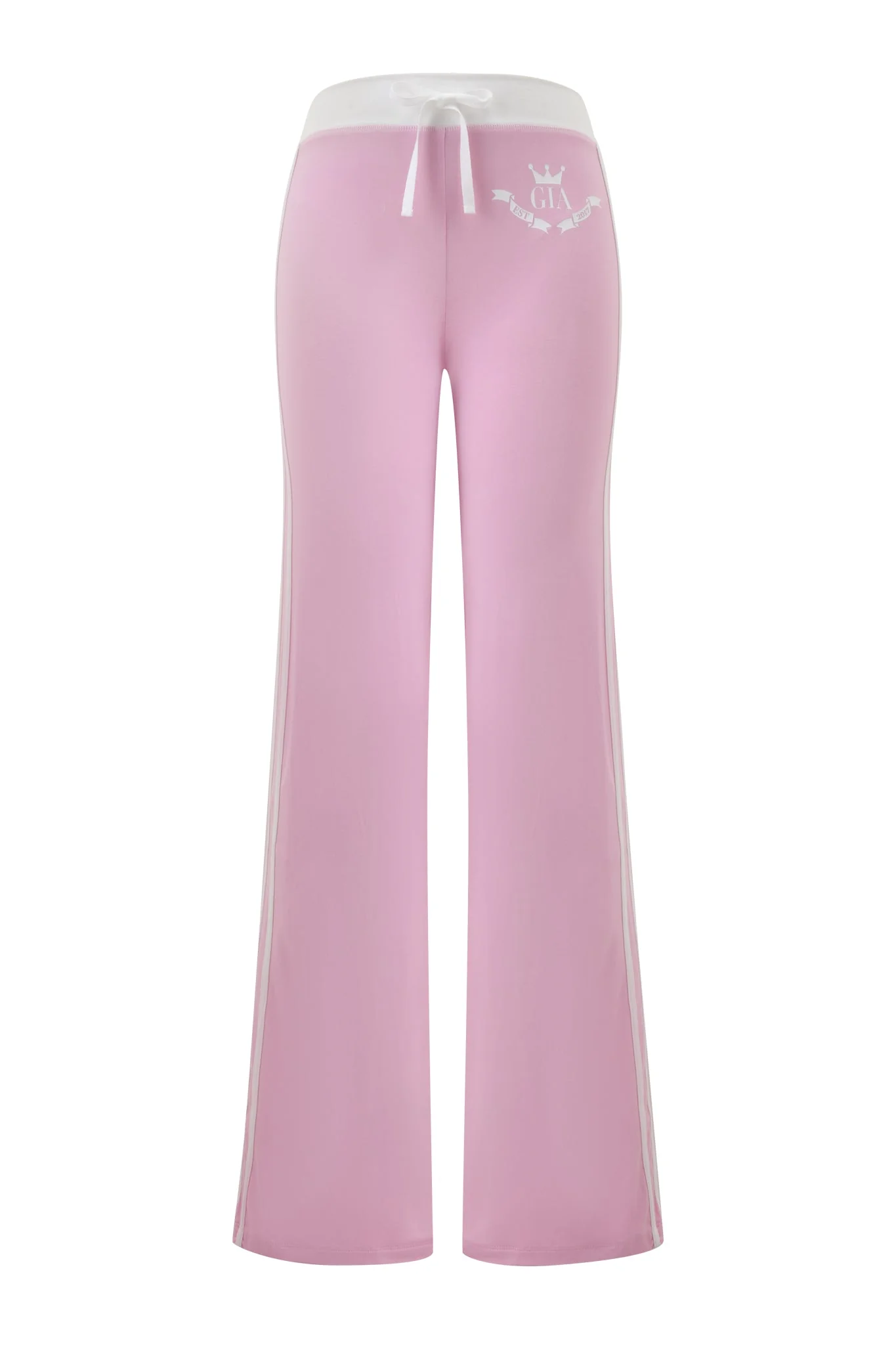 BLARE PIPING TRACKPANT - BABY PINK AND WHITE - Image 8