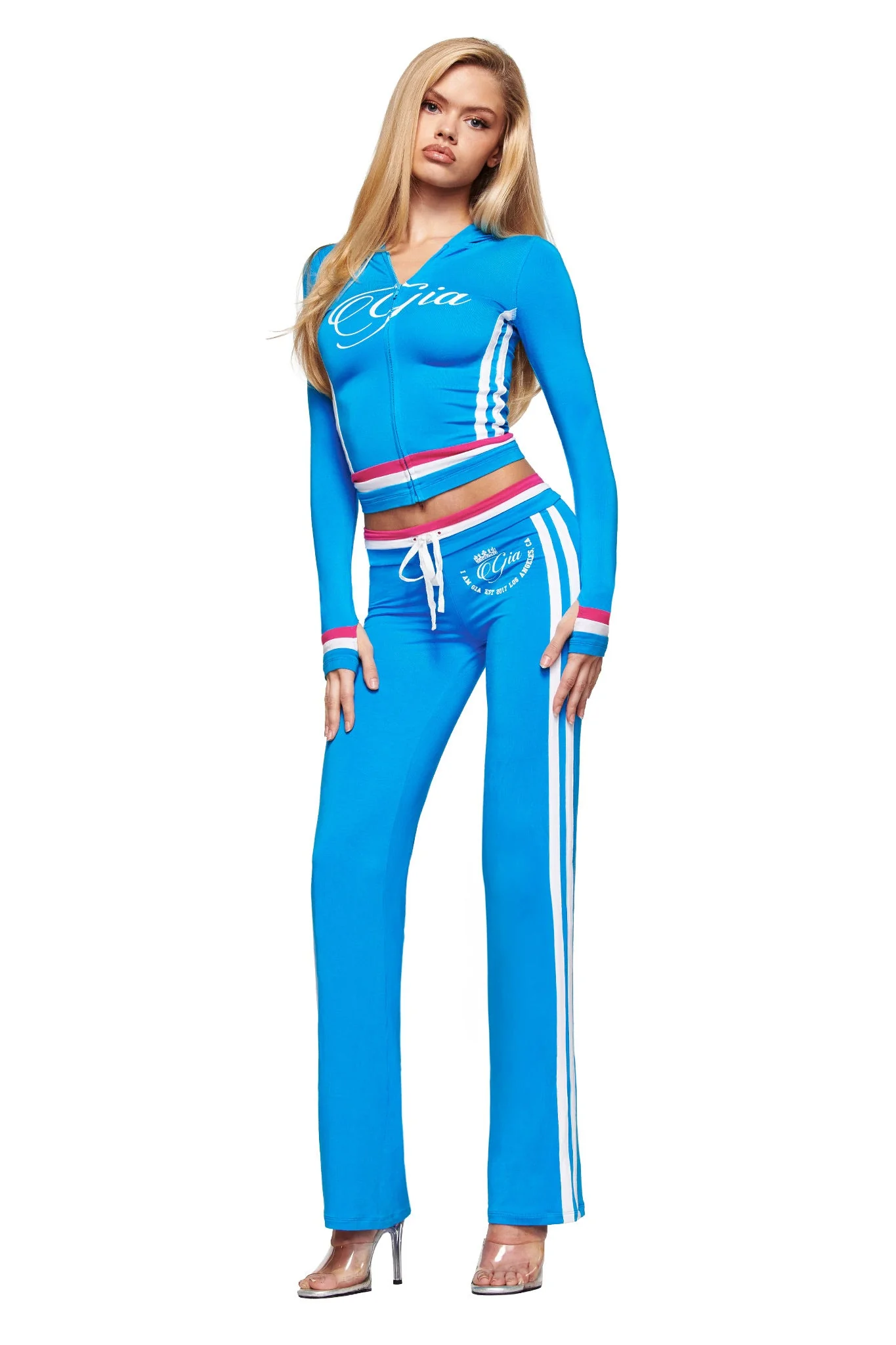BLARE STRIPED HOODIE - SKY BLUE - Image 4
