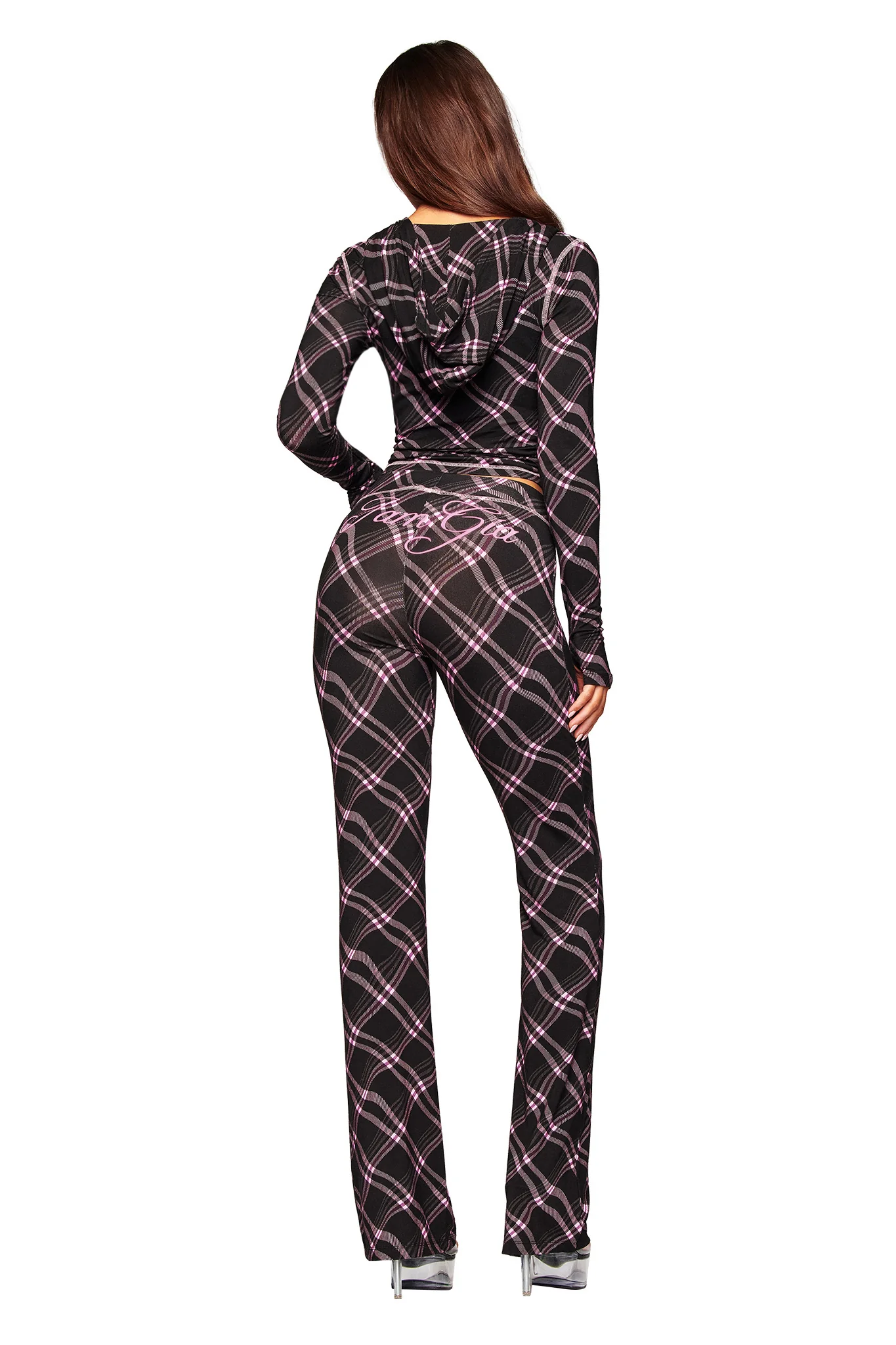 BLARE TRACKPANT - BLACK WARPED PLAID - Image 4