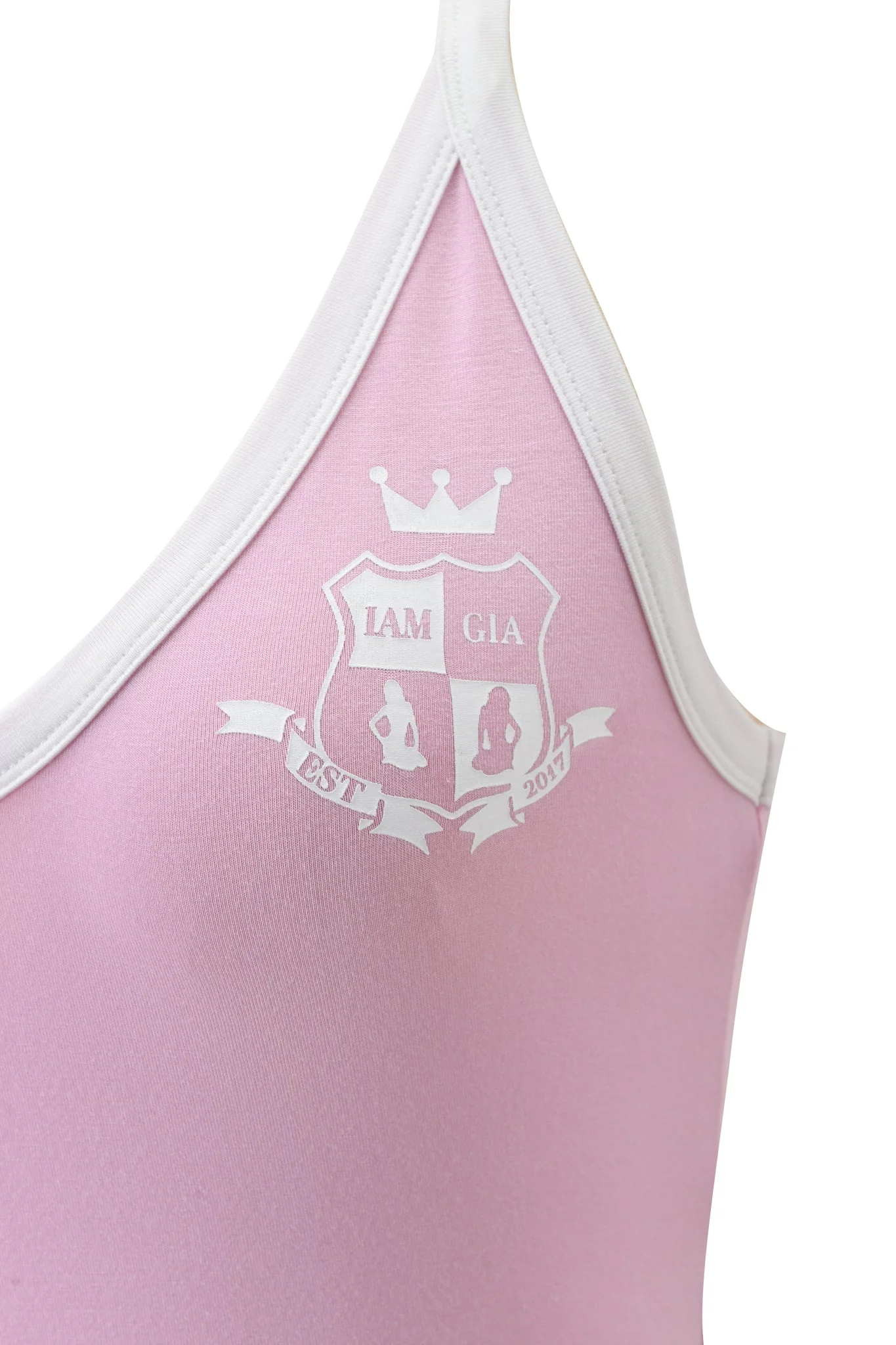 BLARE V-NECK TANK - BABY PINK AND WHITE - Image 7