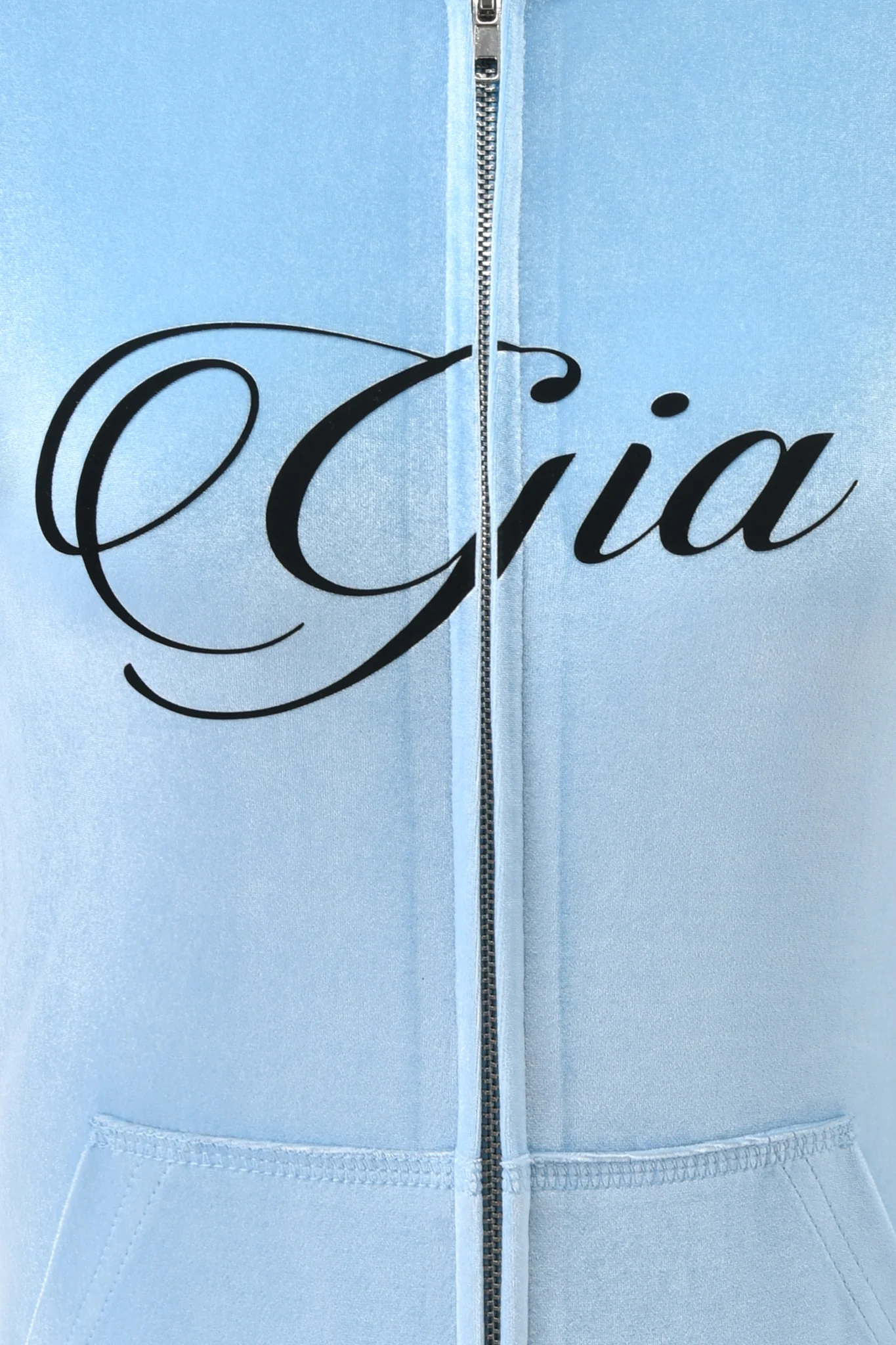 BLARE VELOUR POCKET HOODIE - ICE BLUE - Image 11