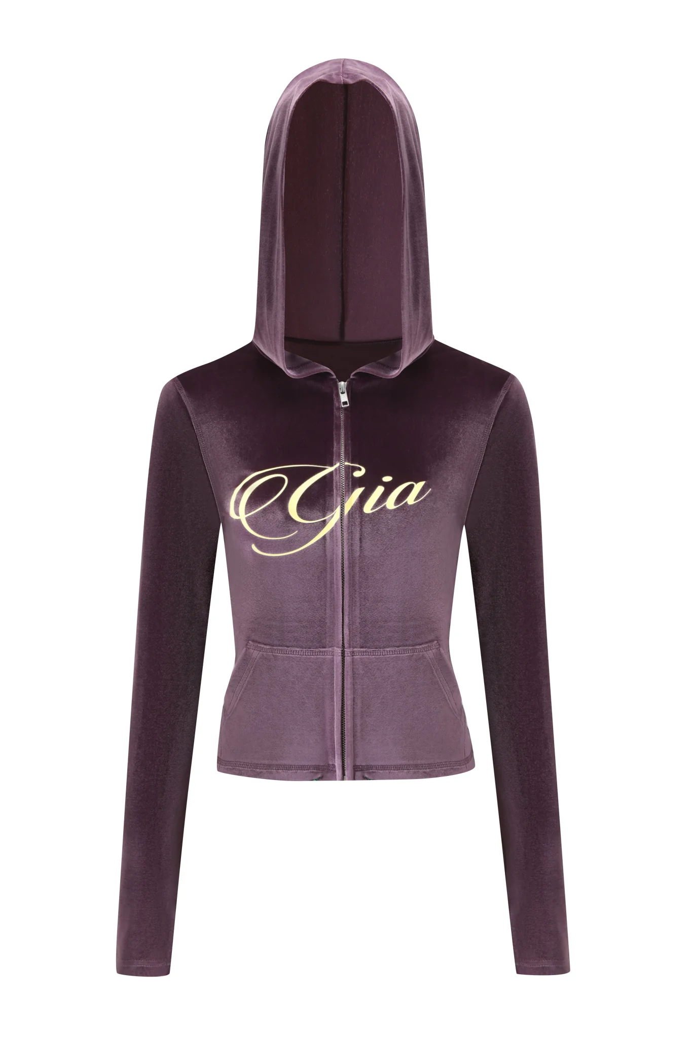 BLARE VELOUR POCKET HOODIE - PURPLE - Image 7