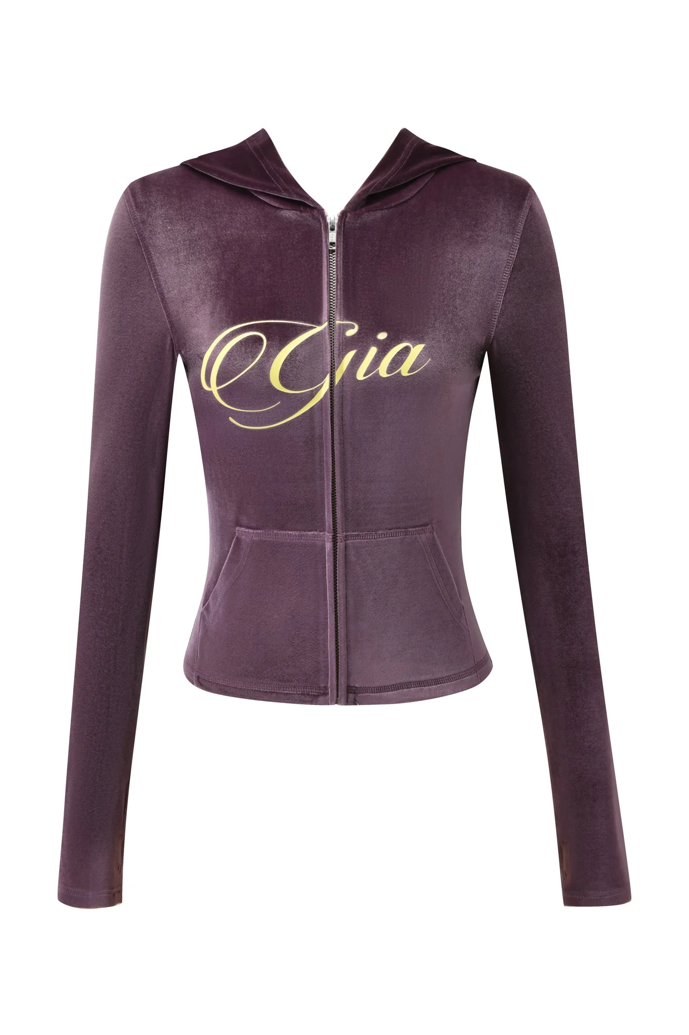 BLARE VELOUR POCKET HOODIE - PURPLE - Image 8