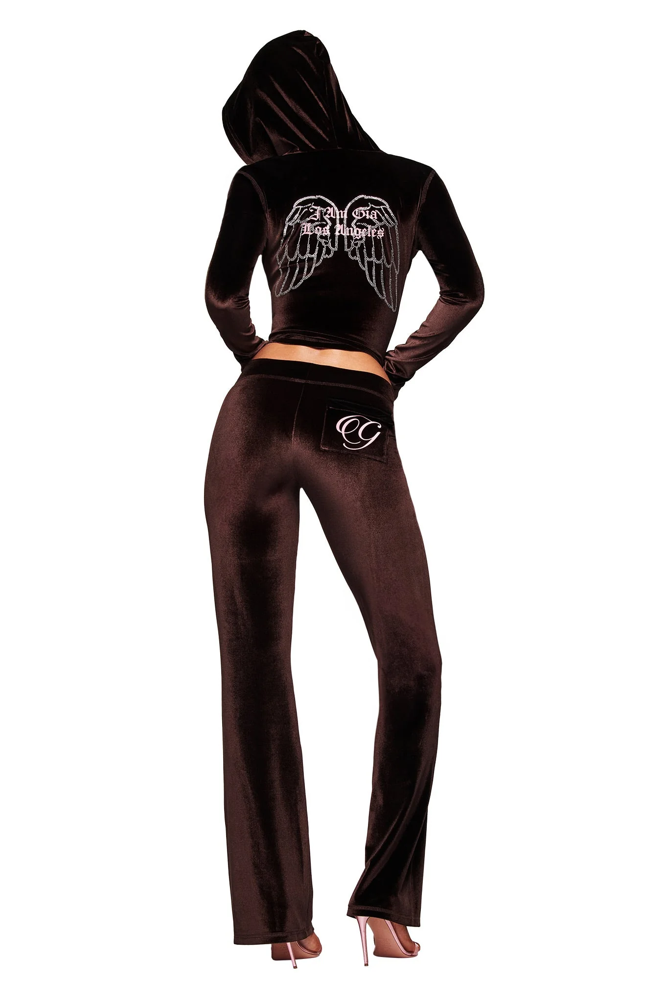 BLARE VELOUR POCKET TRACKPANT - CHOCOLATE - Image 3