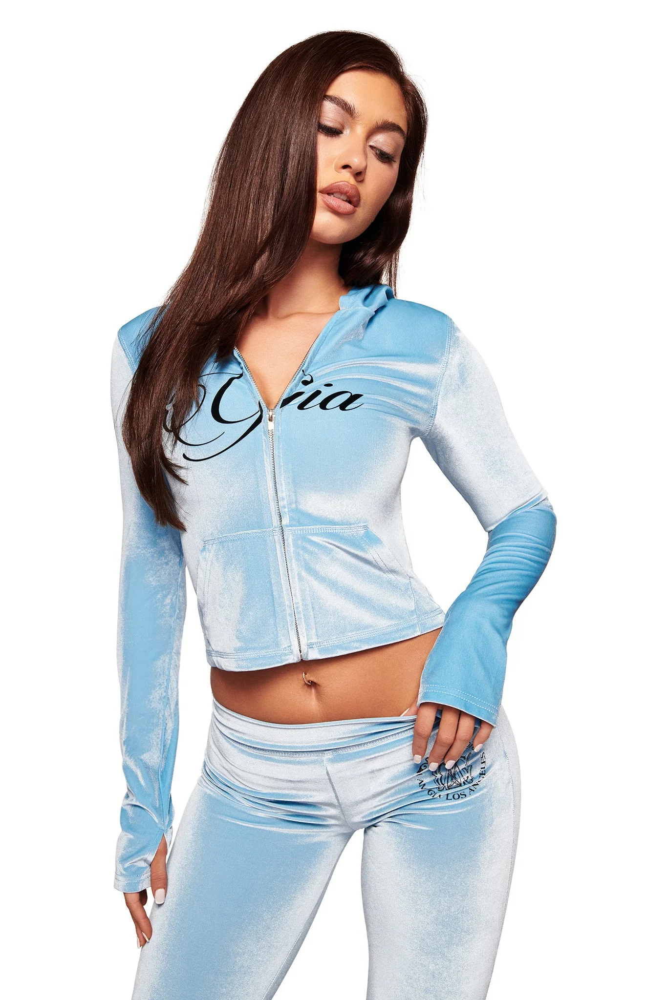 BLARE VELOUR POCKET TRACKPANT - ICE BLUE - Image 6