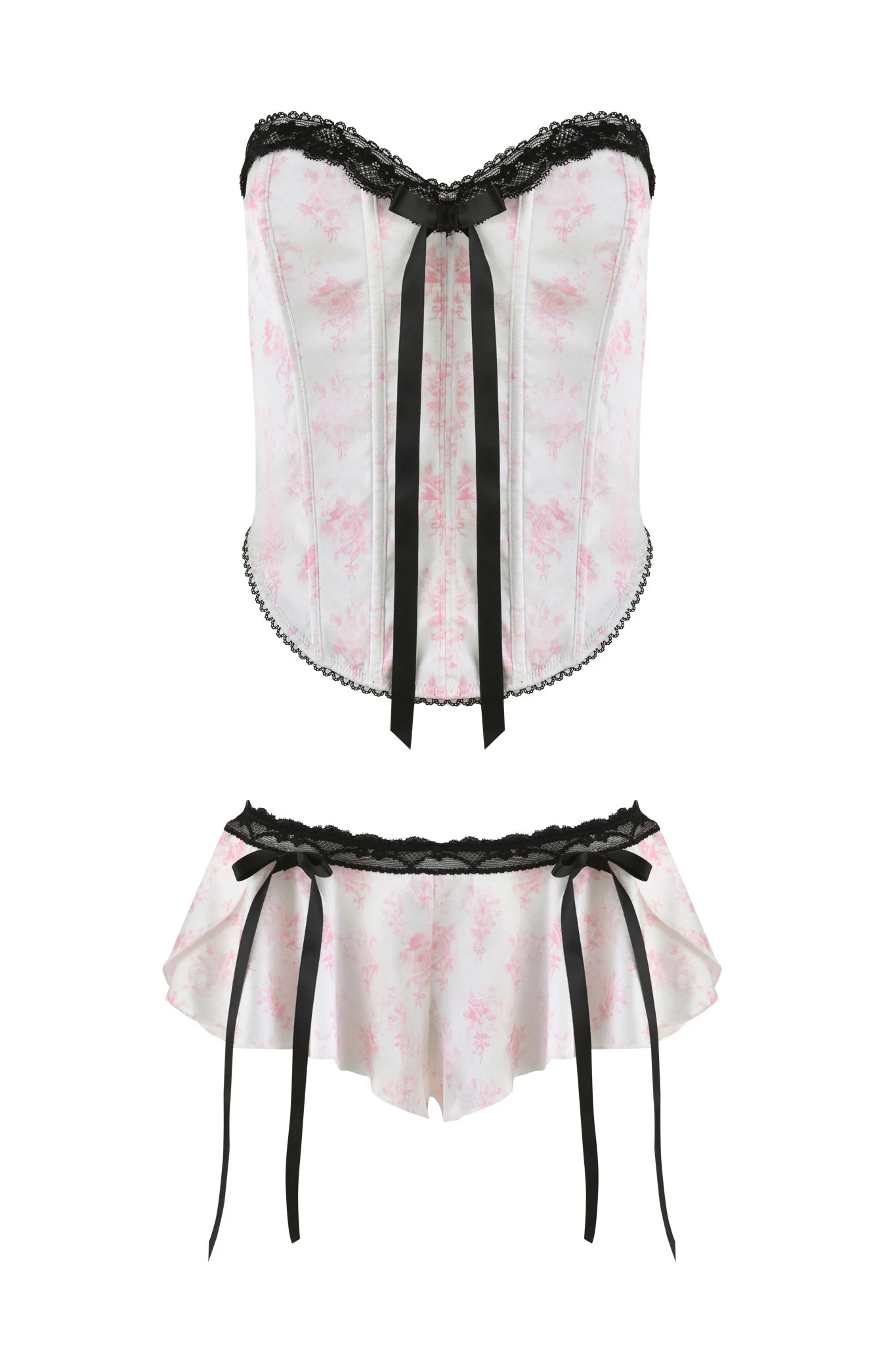 BRIDGET BUSTIER 2 PIECE SET - PINK : FLORAL - Image 7