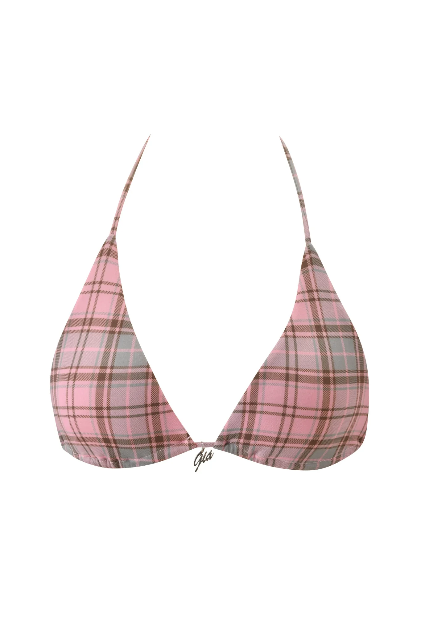 BRITT BIKINI TOP - PINK PLAID - Image 6