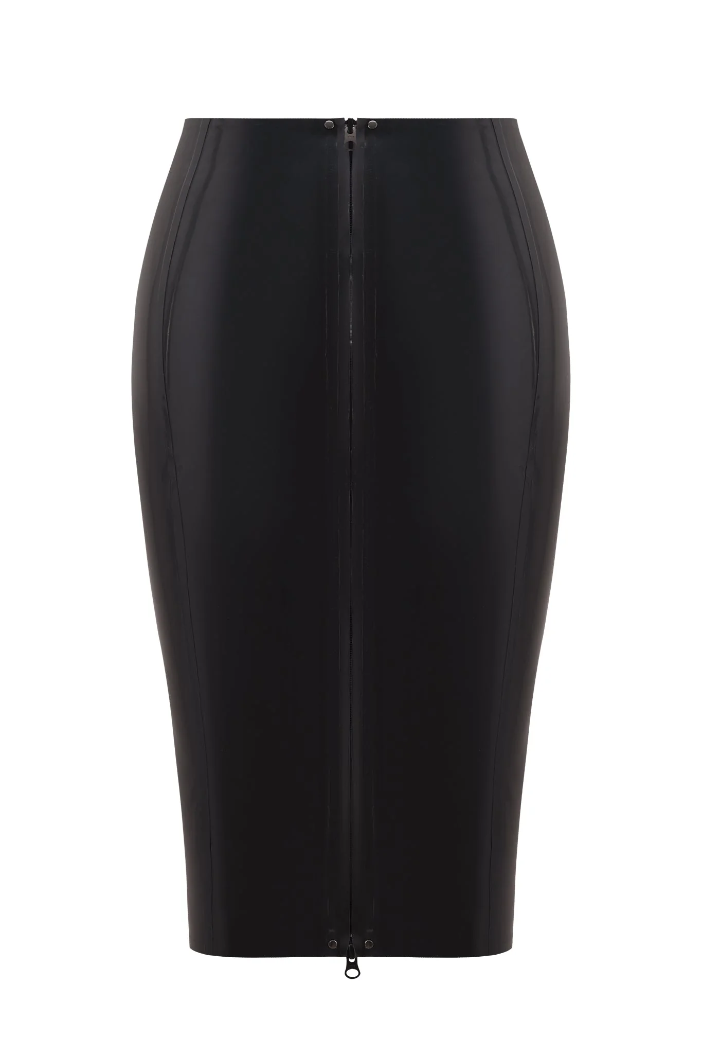 BUFFY LATEX MIDI SKIRT - BLACK - Image 7