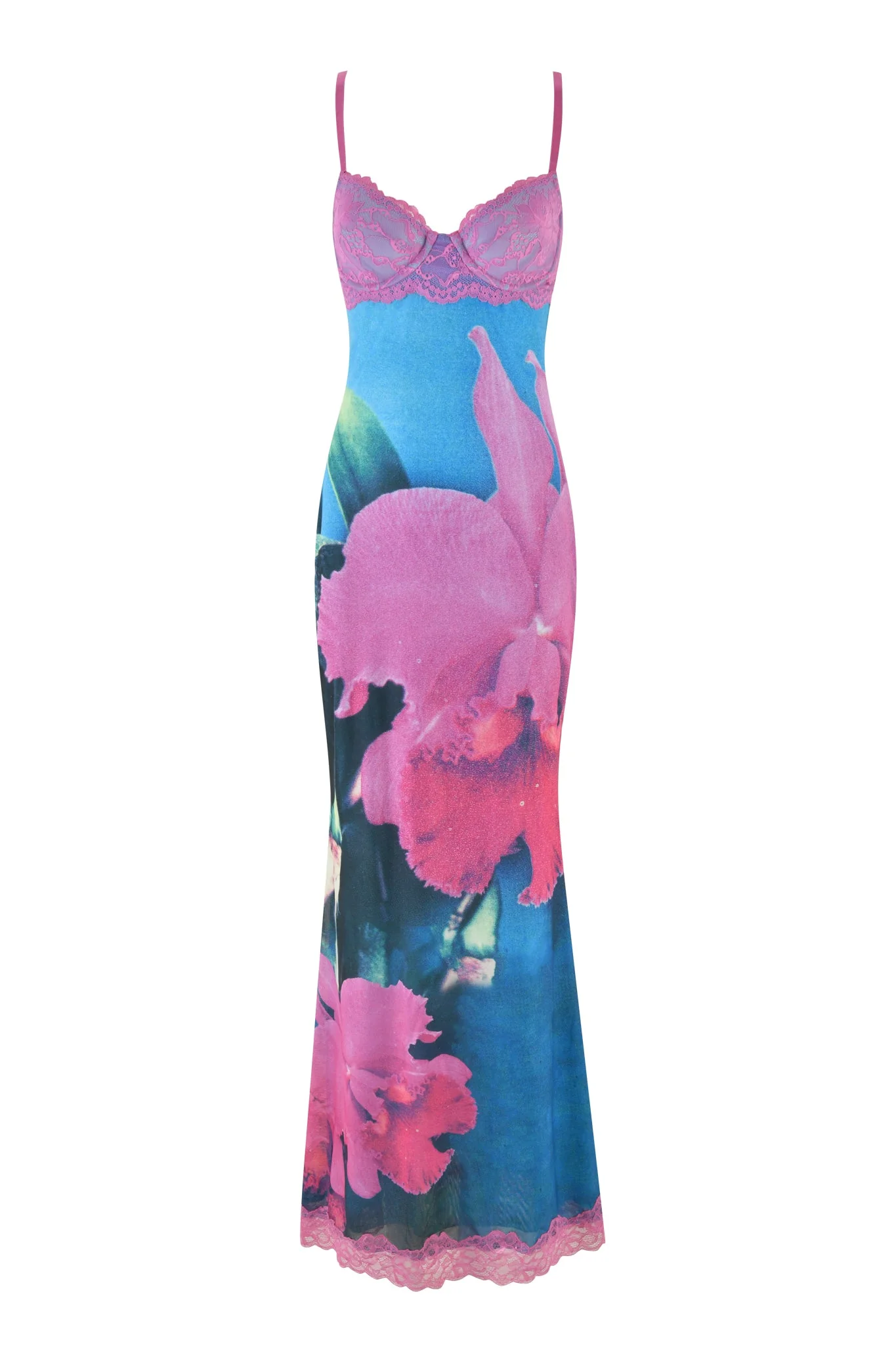 CALYPSO MAXI DRESS - BLUE : FLORAL : BLUE ORCHID PRINT - Image 5