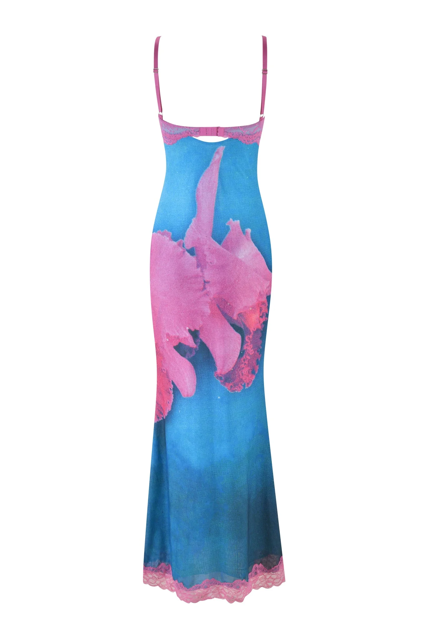 CALYPSO MAXI DRESS - BLUE : FLORAL : BLUE ORCHID PRINT - Image 6