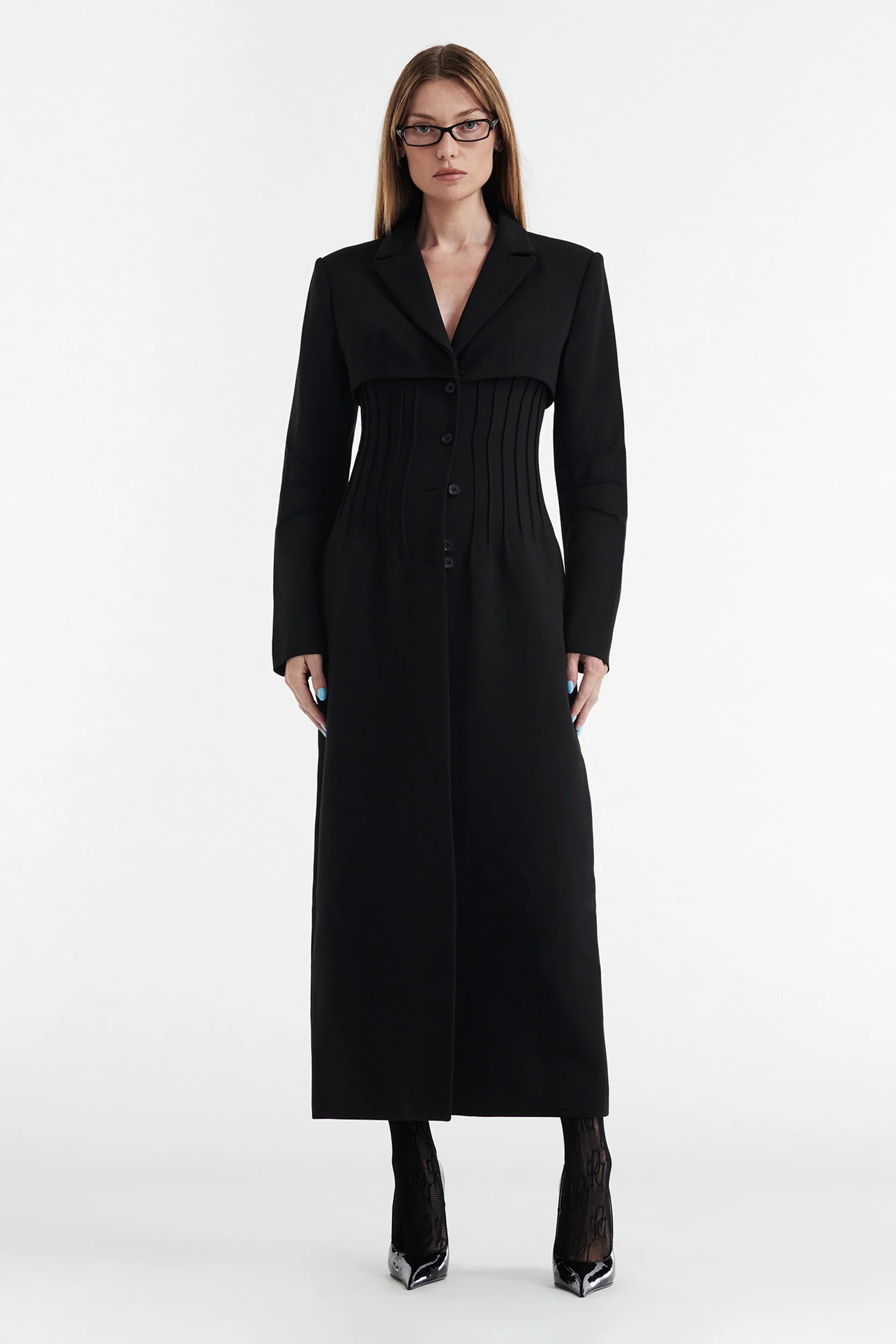 CELINE BUTTON UP TRENCH COAT - BLACK - Image 6
