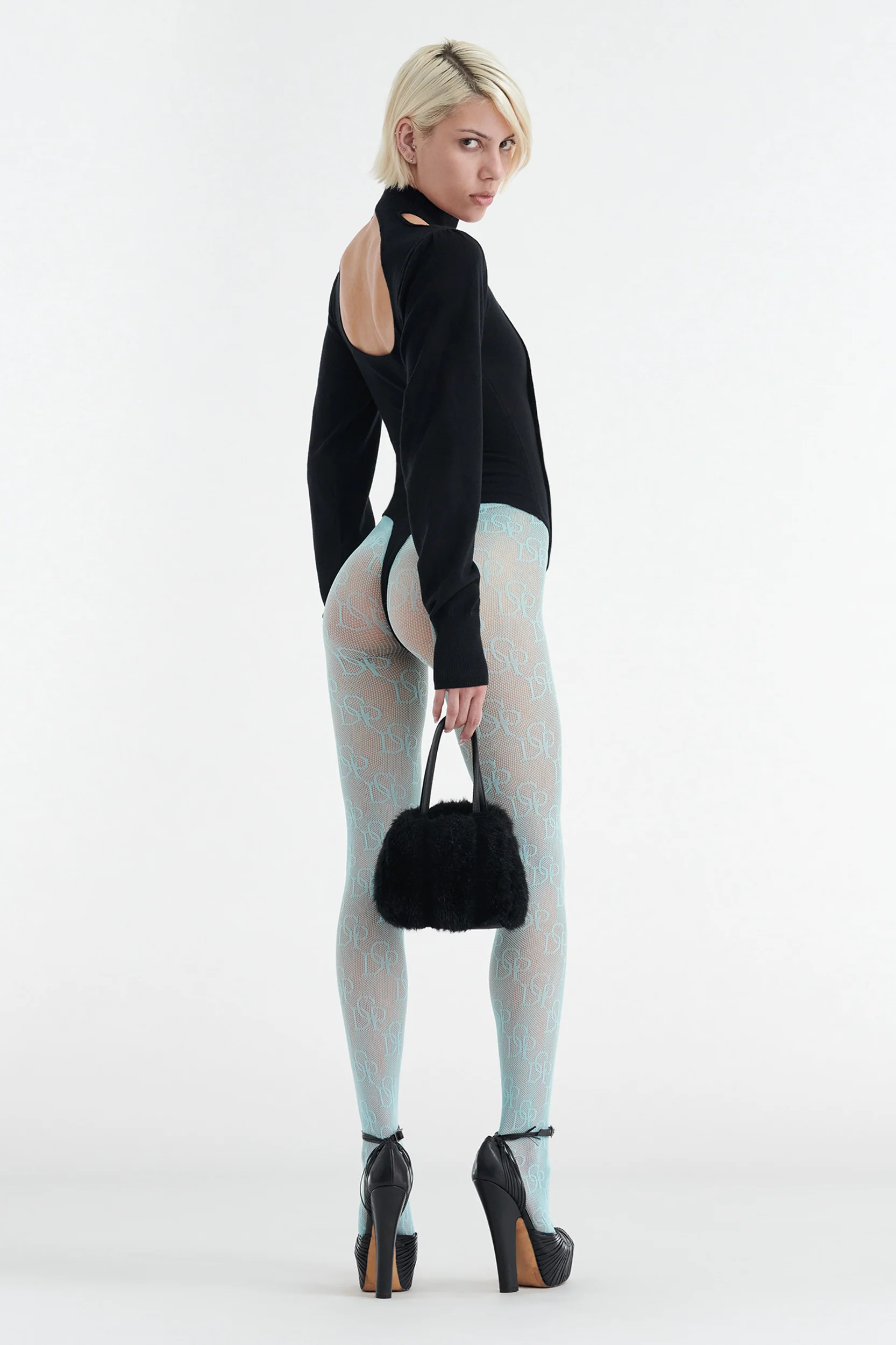 CHRISTINE MONOGRAM STOCKING - EGGSHELL BLUE - Image 6