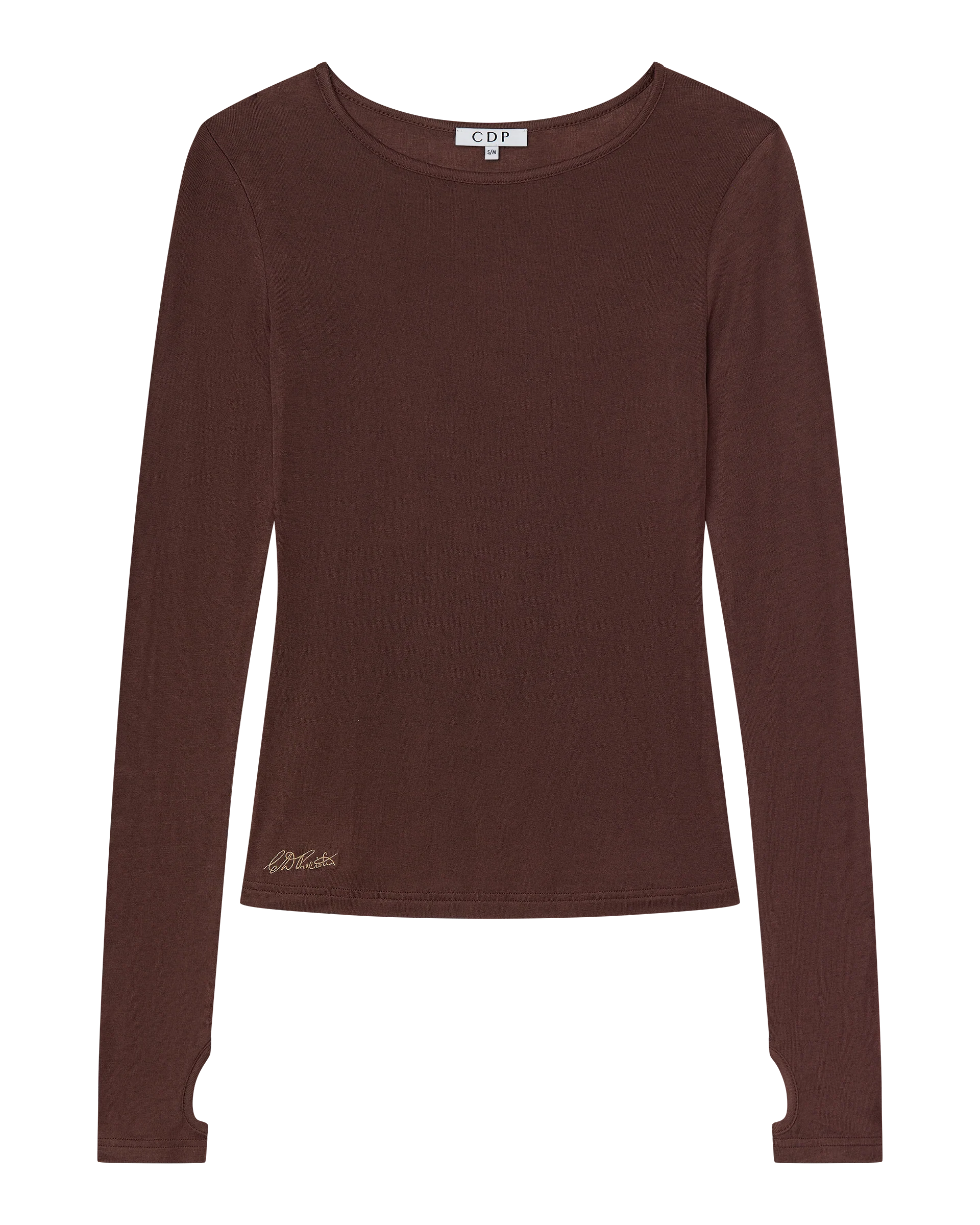 CLAUDIA LONG SLEEVE BASIC TOP - CHOCOLATE - Image 5