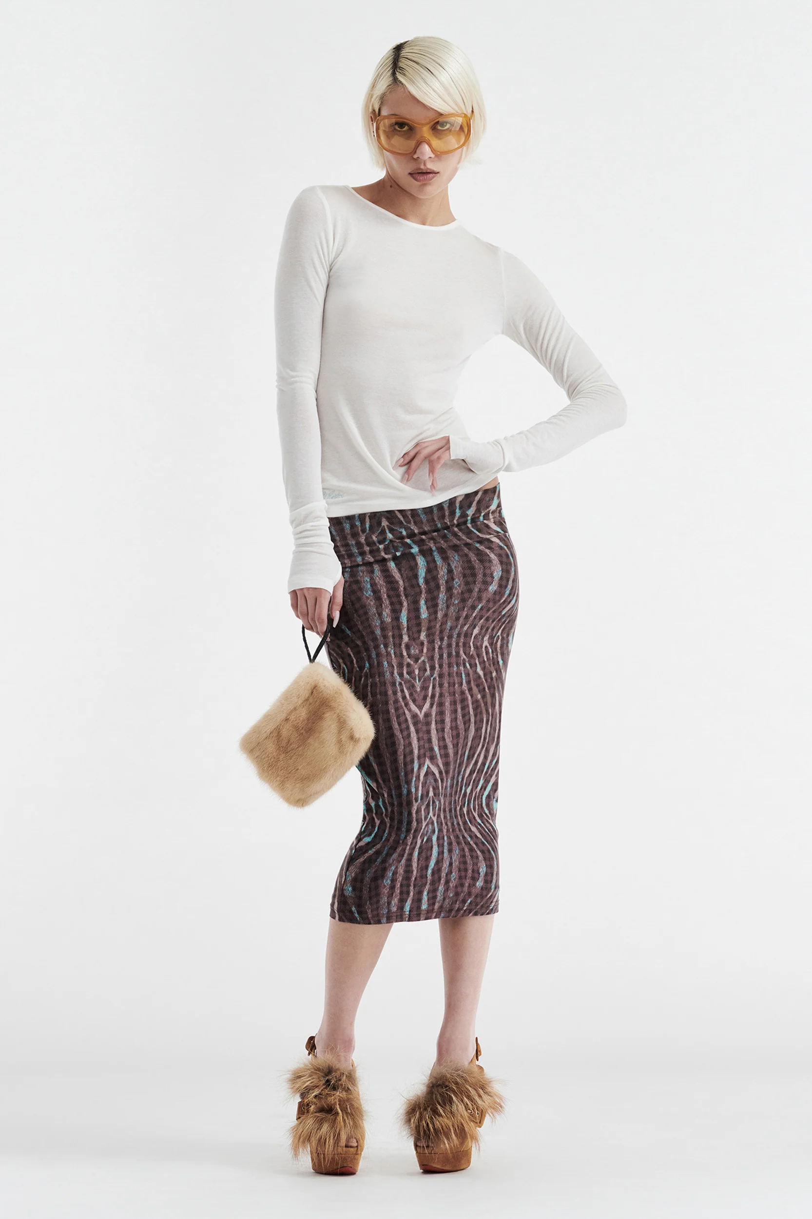CLAUDIA LONG SLEEVE BASIC TOP - WHITE - Image 2