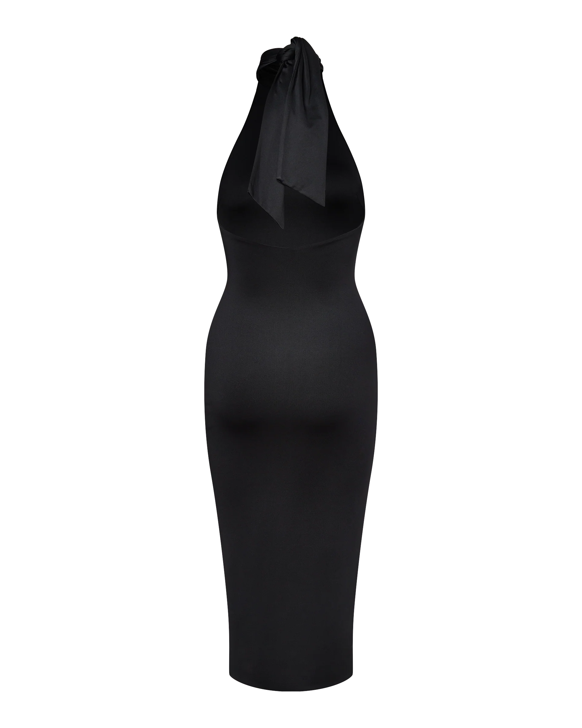 CLEO HALTER TIE MIDI DRESS - BLACK - Image 9