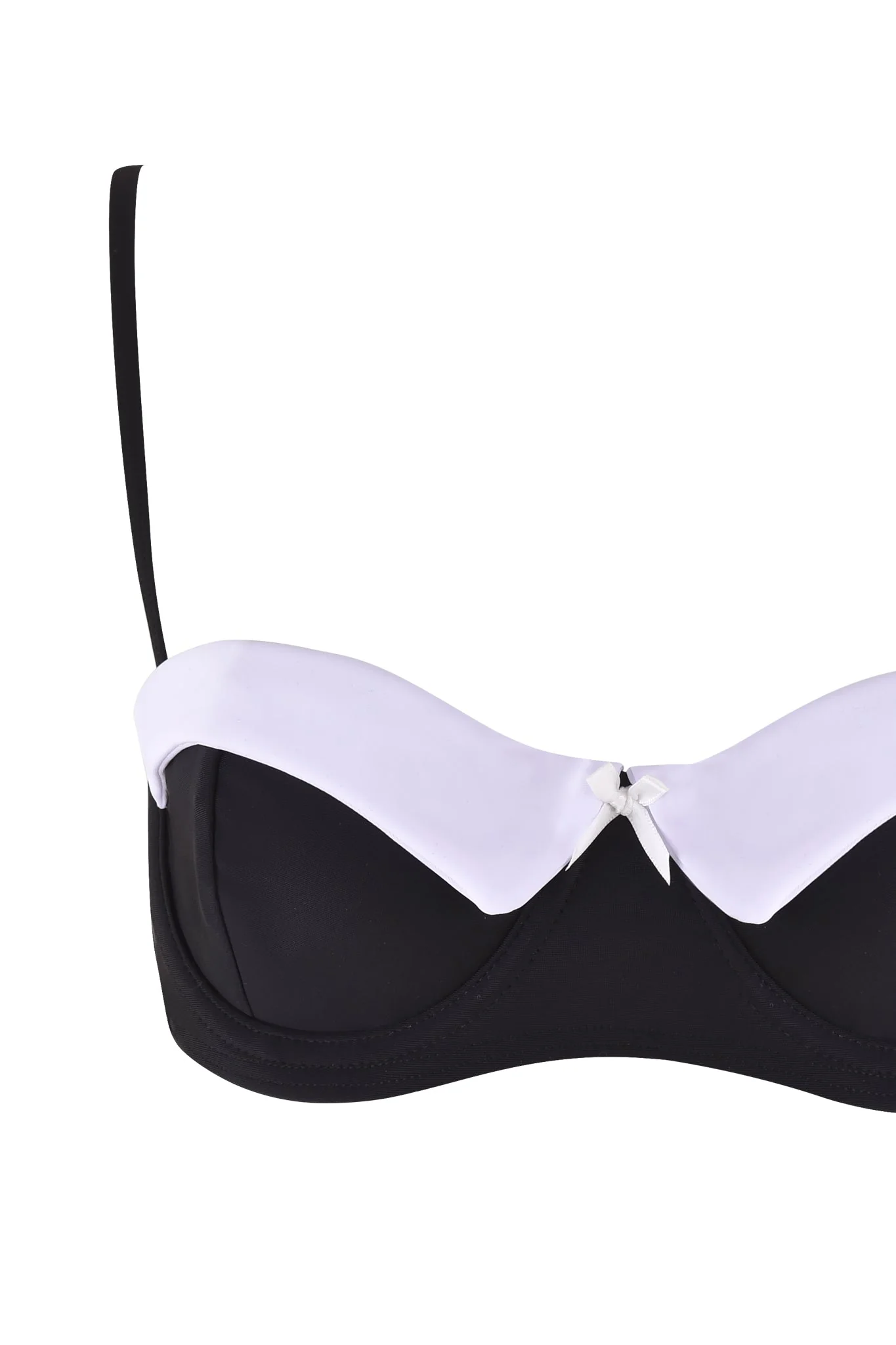 DION TUXEDO BIKINI TOP - BLACK : WHITE - Image 7