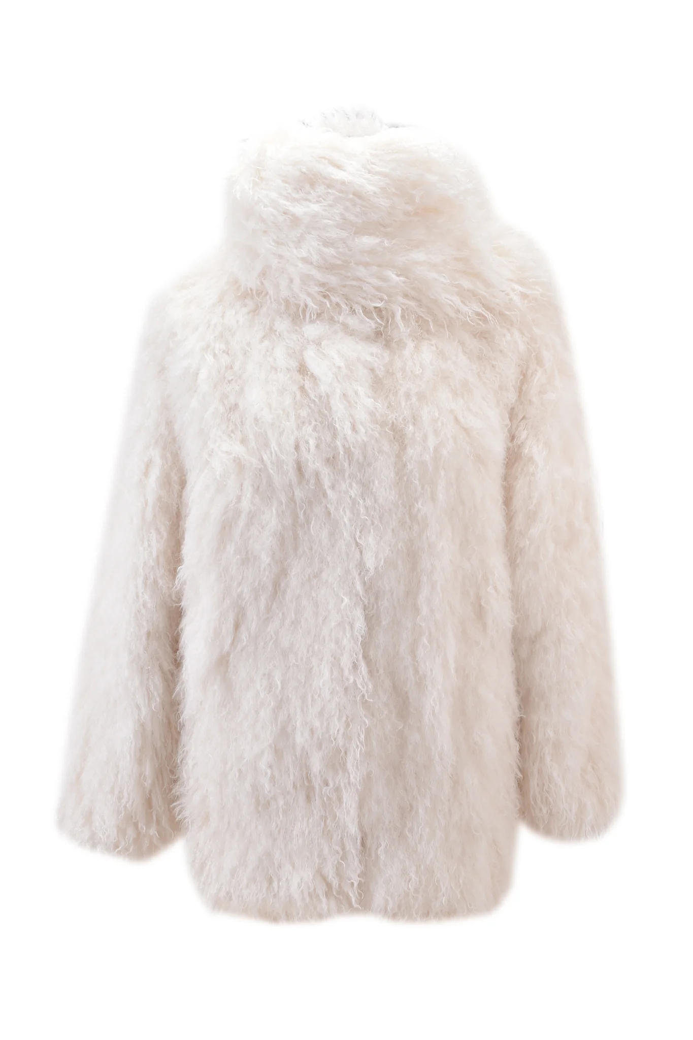 DOVE SCARF FUR COAT - CREAM - Image 8