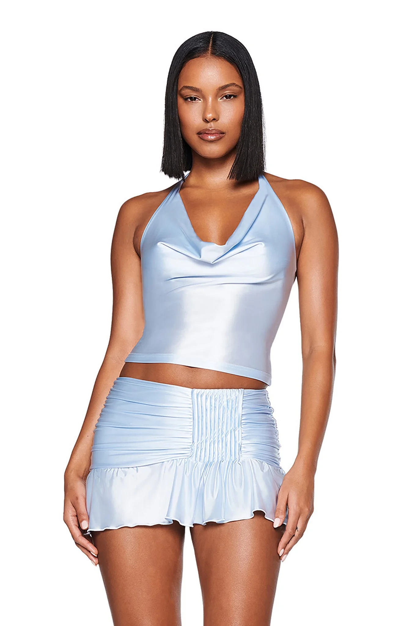 ELYSIA MINI SKIRT - BLUE : BABY BLUE - Image 4